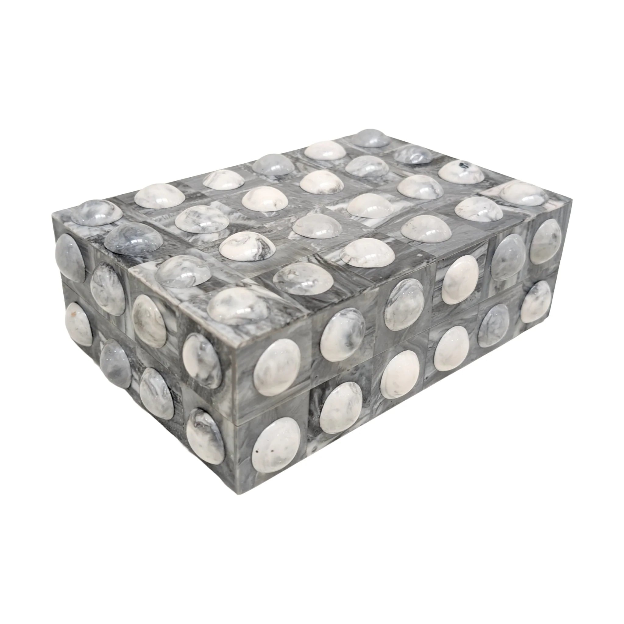 Black & White Bone Button Decorative Box