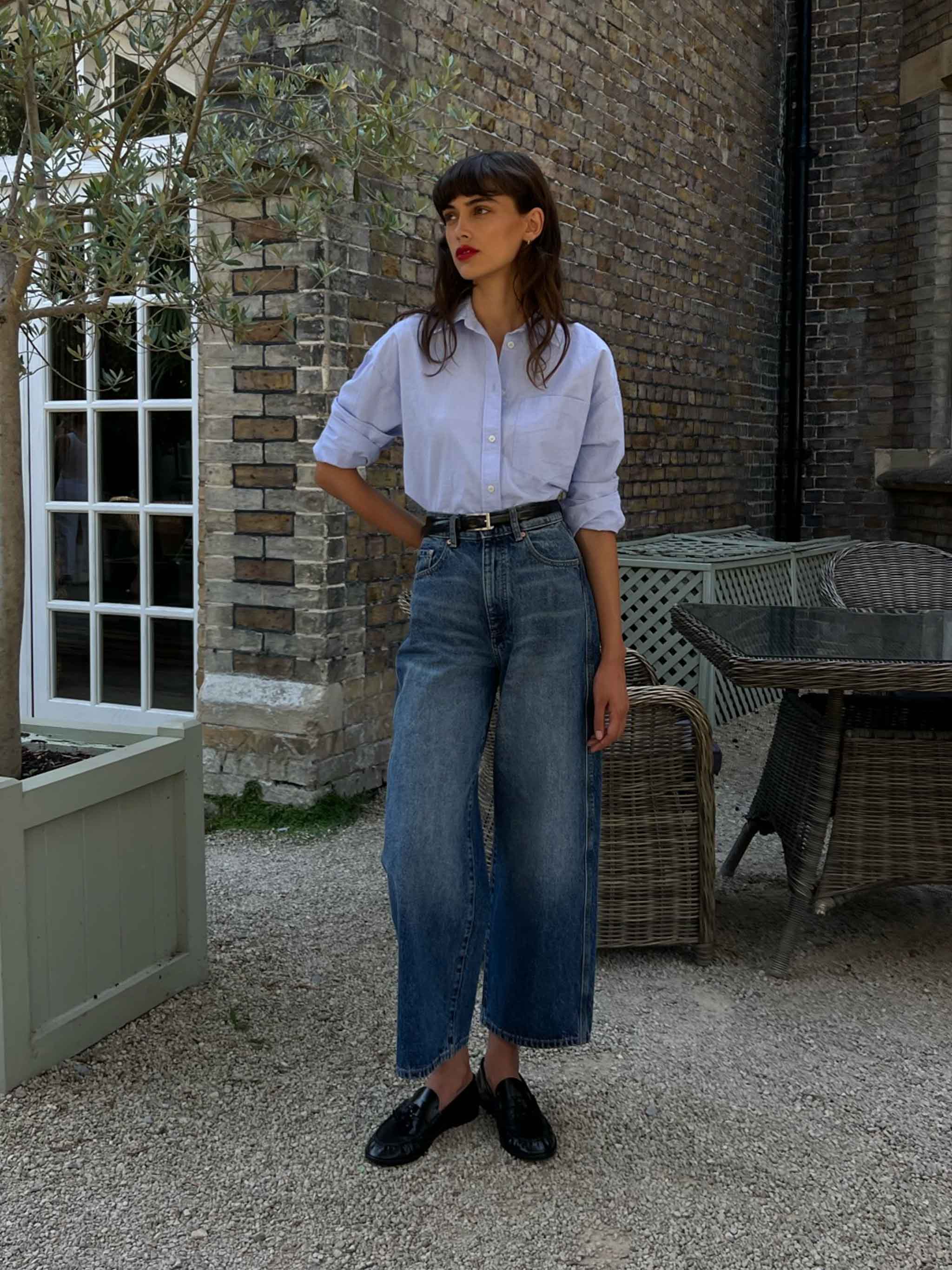 Taylor Relaxed Petite Barrel Ultra High Rise 27" Jeans - Endless Sea