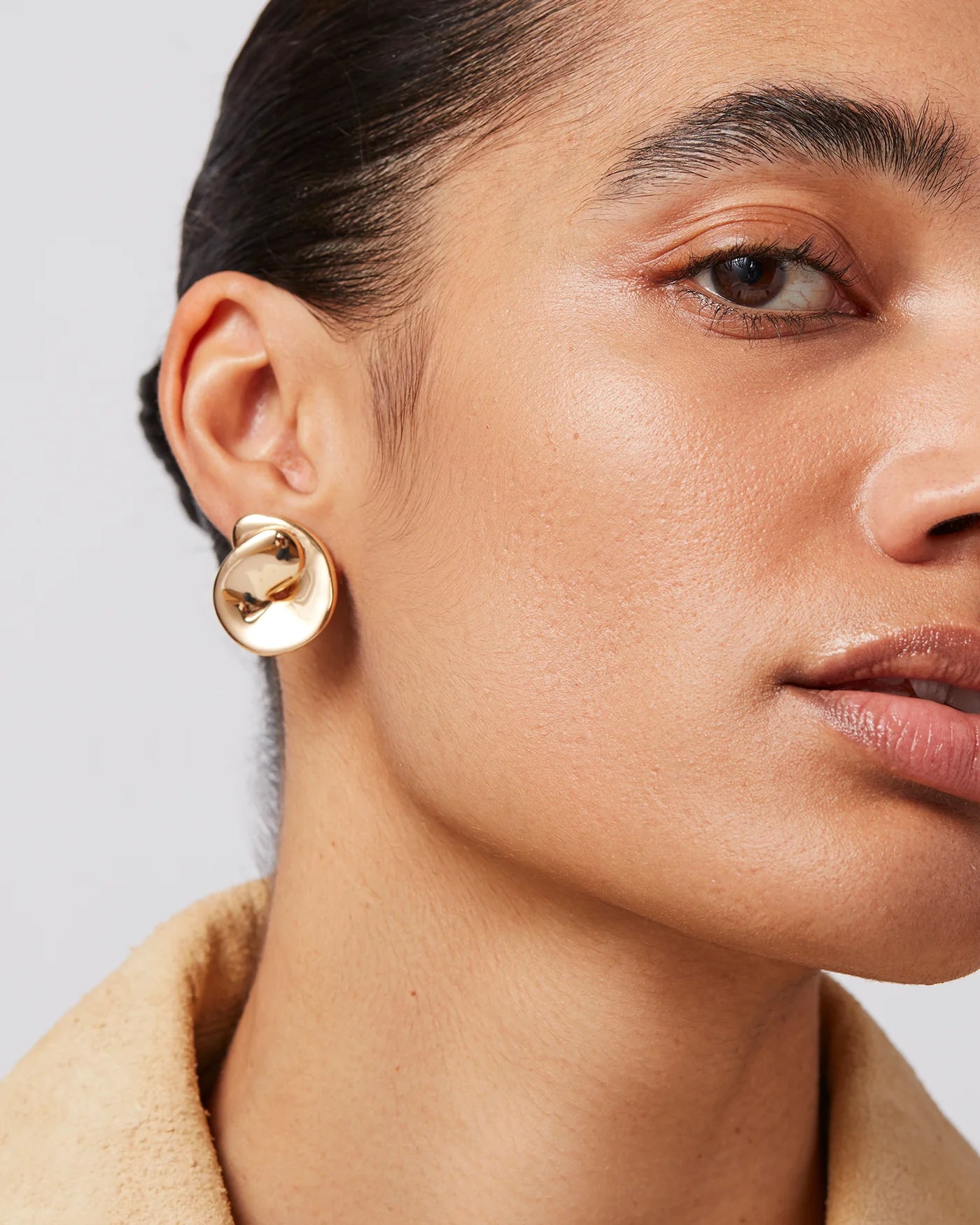 Rio Button Earrings - Gold