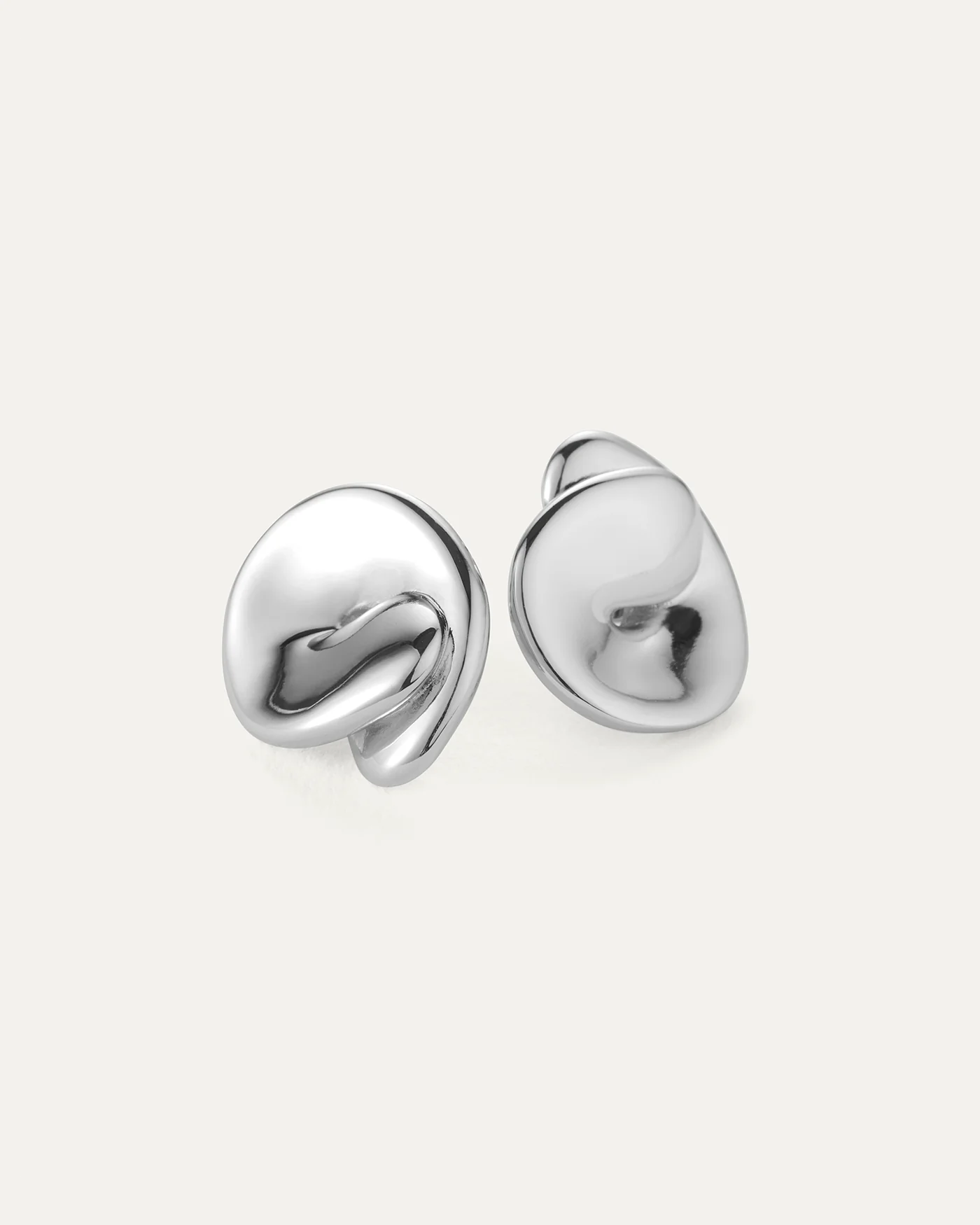 Rio Button Earrings - Silver