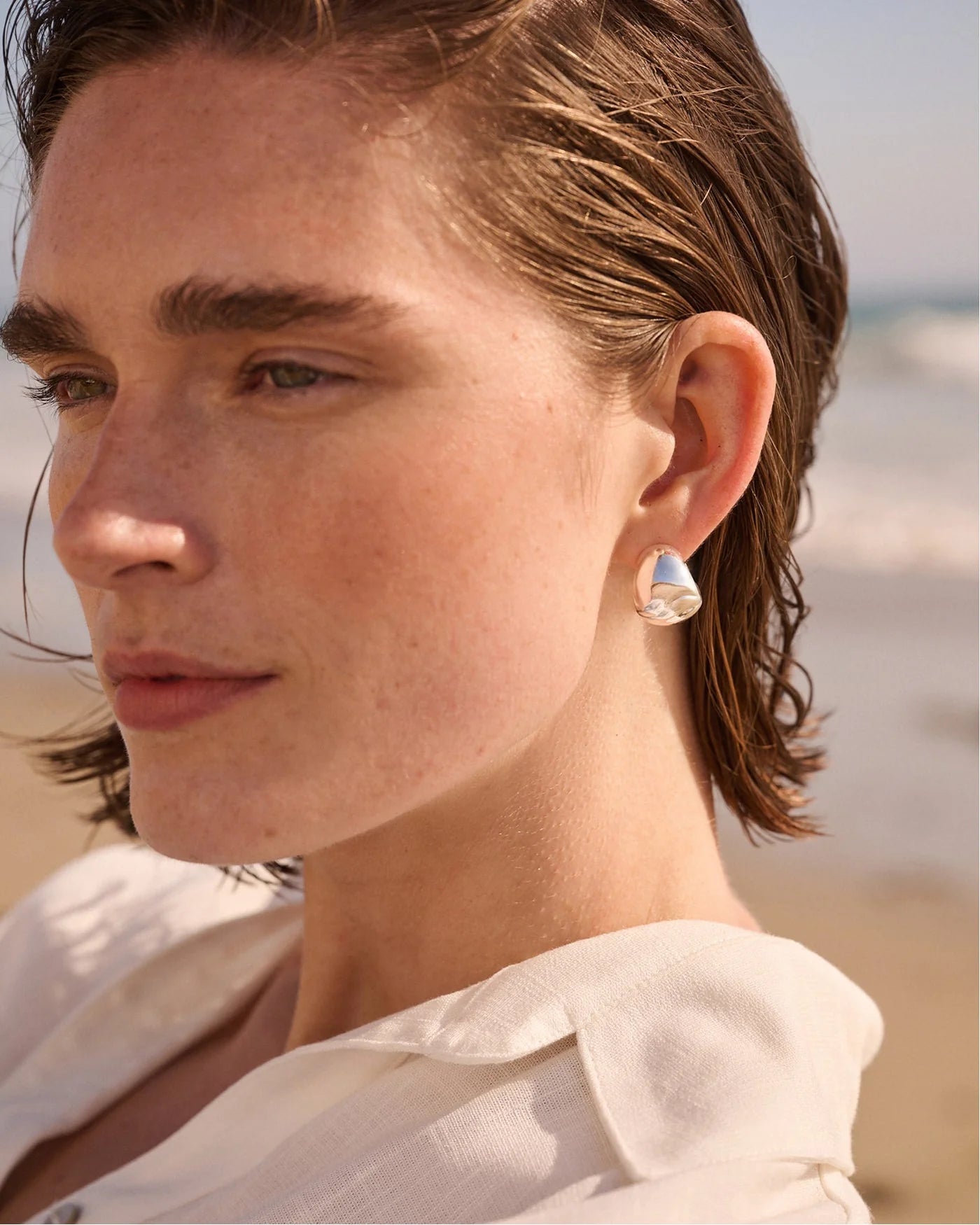 Nelle Hoop Earring - Silver