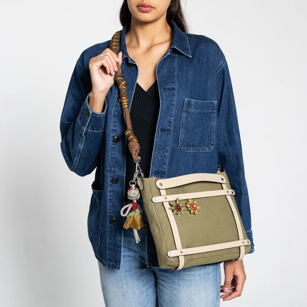 Alice Bag Strap - Green & Beige Mix