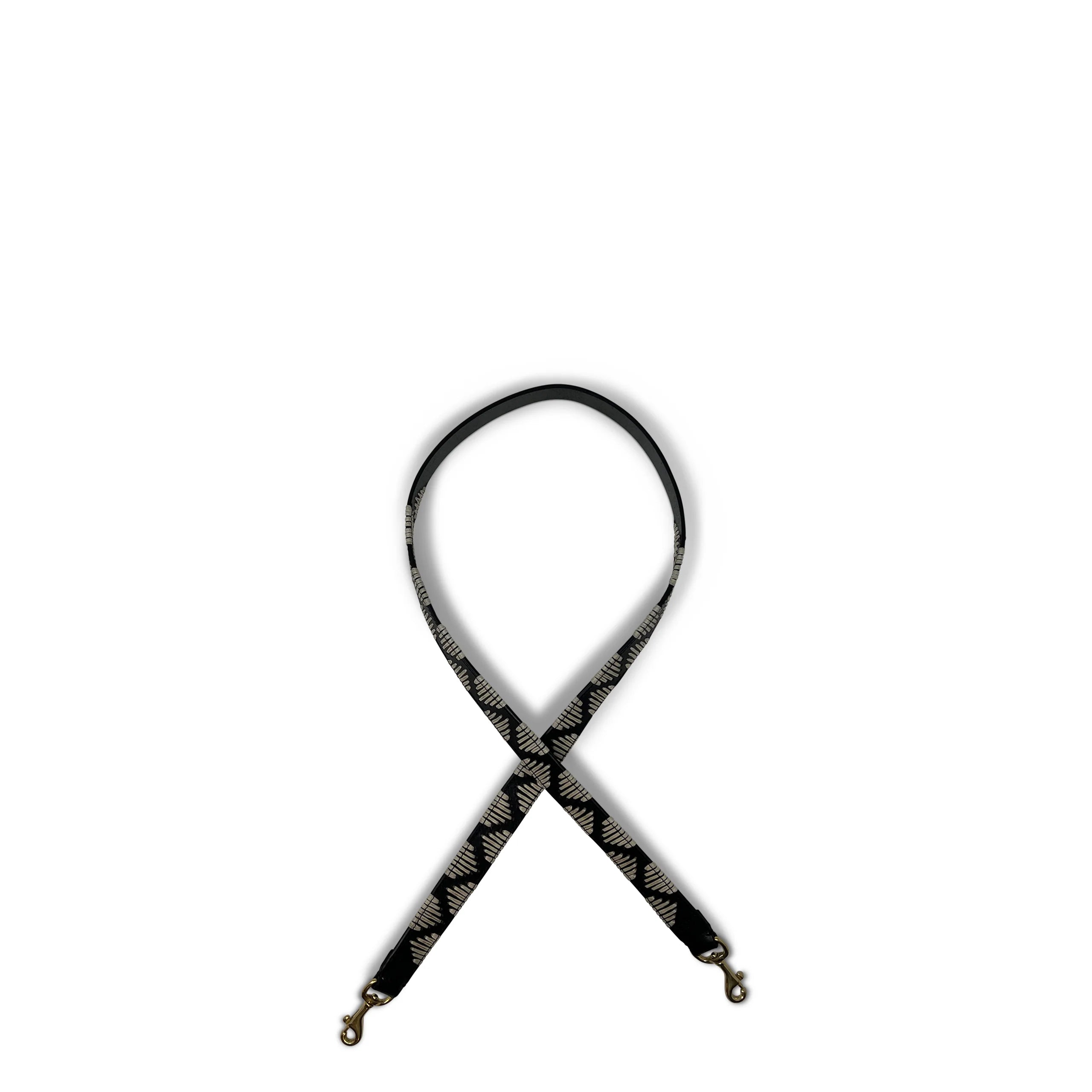 Black and White Embossed Wrap Crossbody Strap