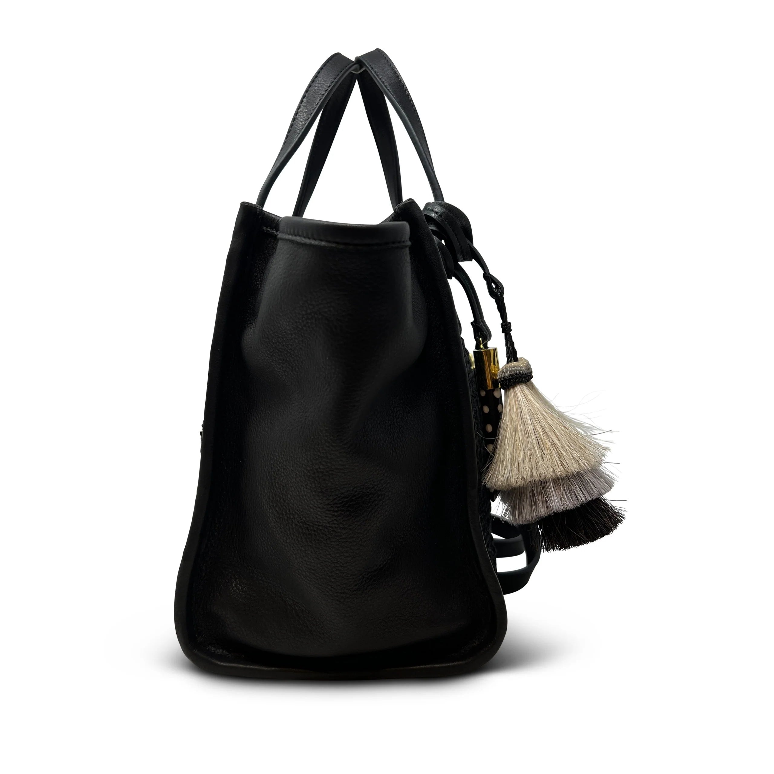 Raffia Mini Tote - Black