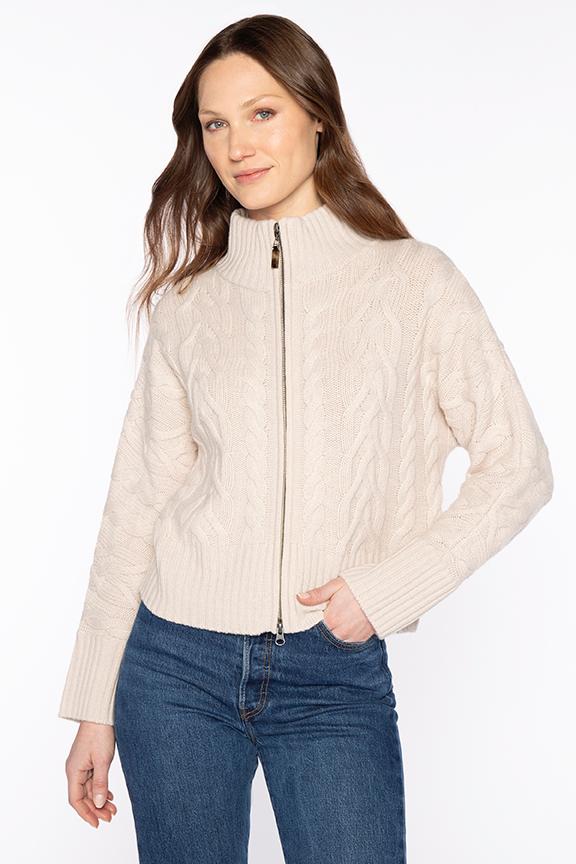 Luxe Cable Zip Cardigan - Black