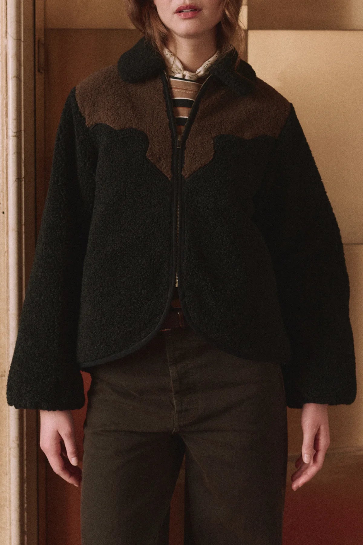 The Reversible Western Yoke Pasture Jacket - Black & Brown