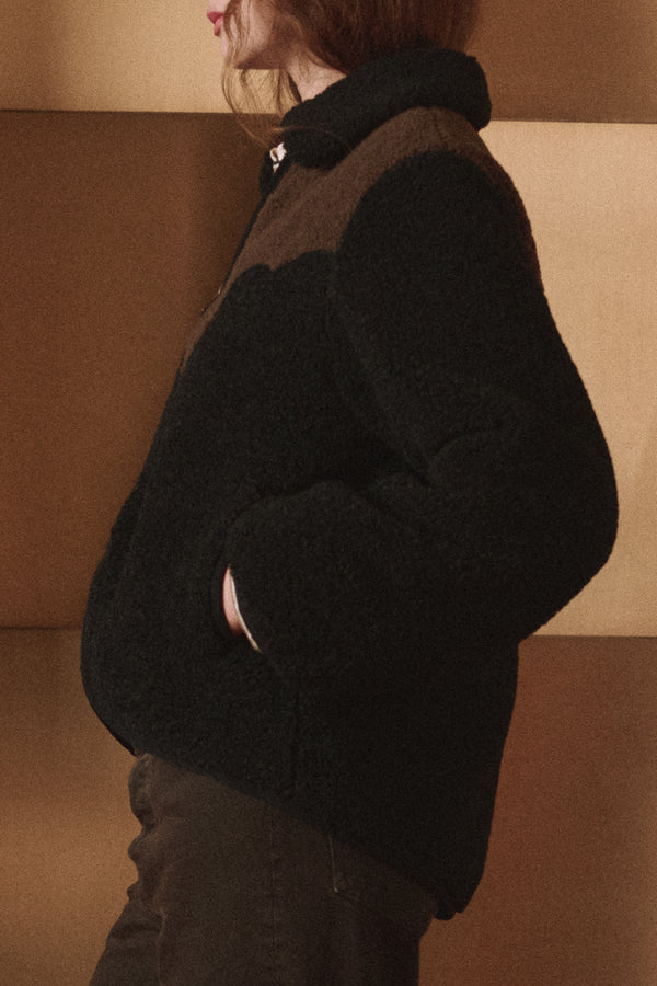 The Reversible Western Yoke Pasture Jacket - Black & Brown