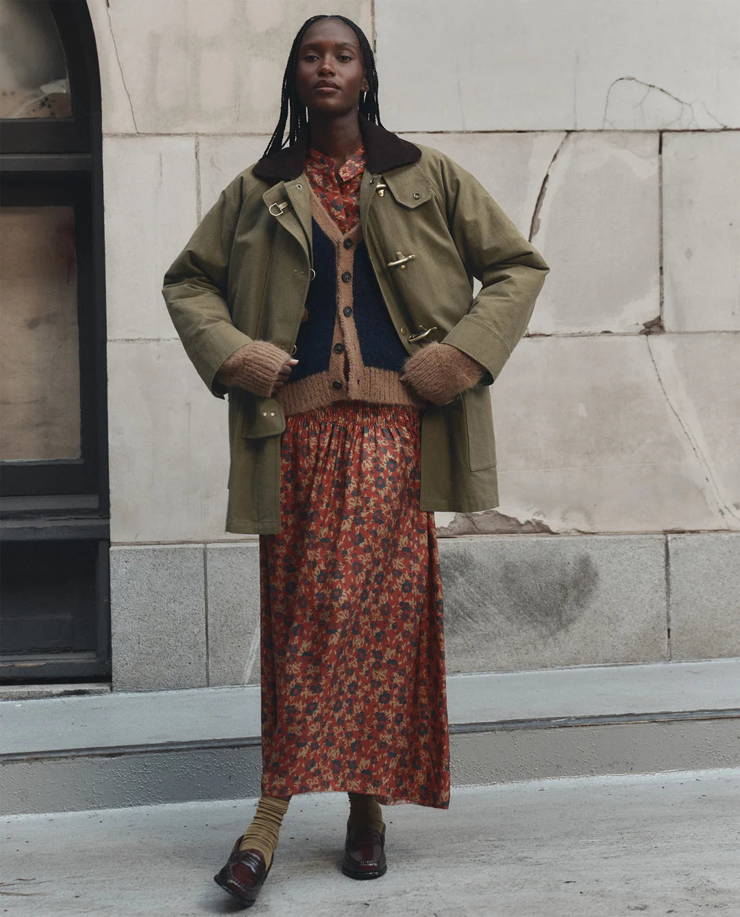 The Firefighter Jacket - Olive with Chocolate