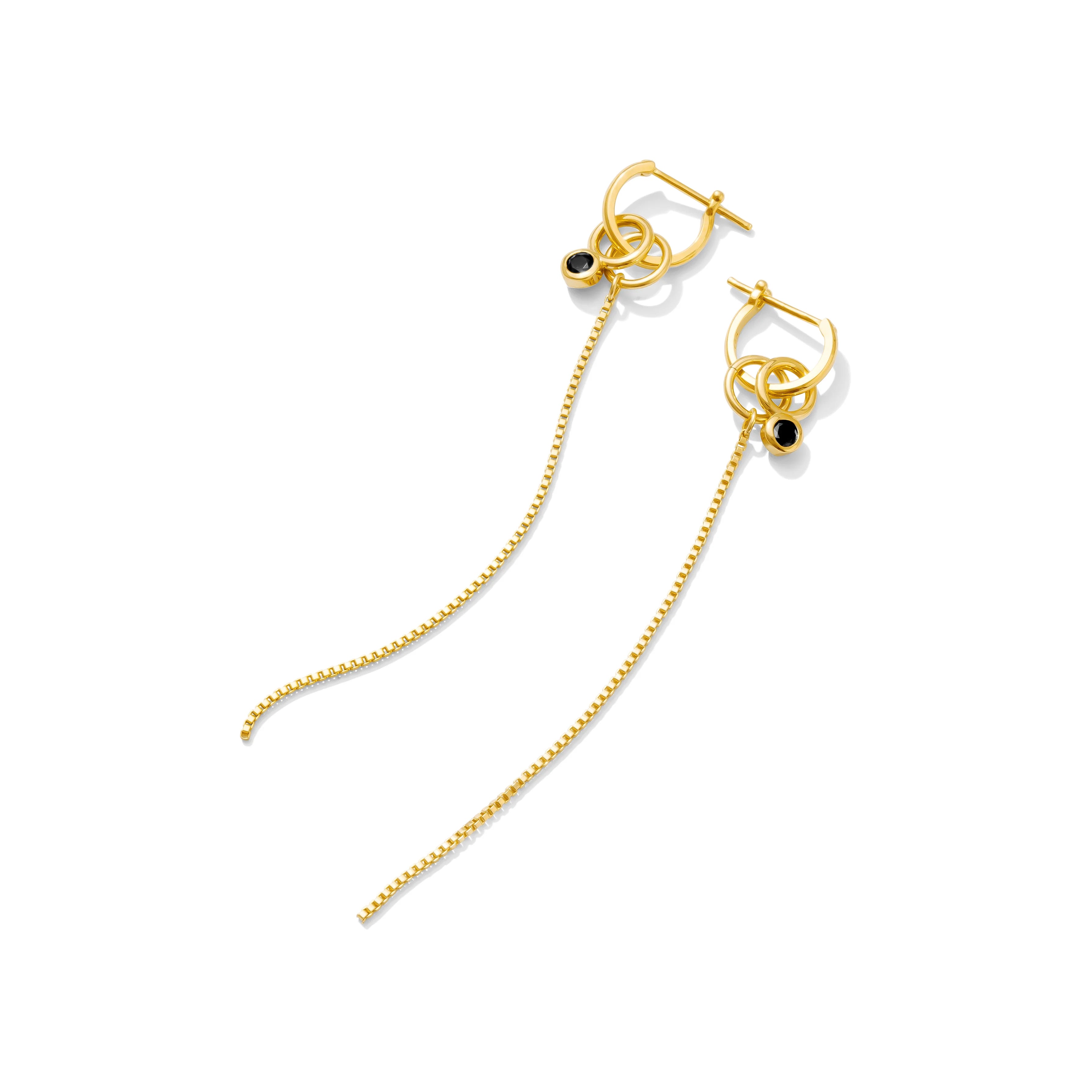 Lilou Black Drop Hoop Earring