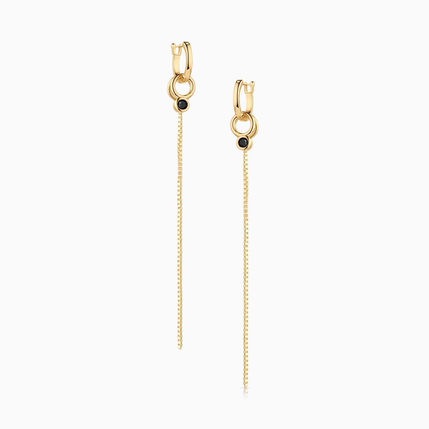 Lilou Black Drop Hoop Earring