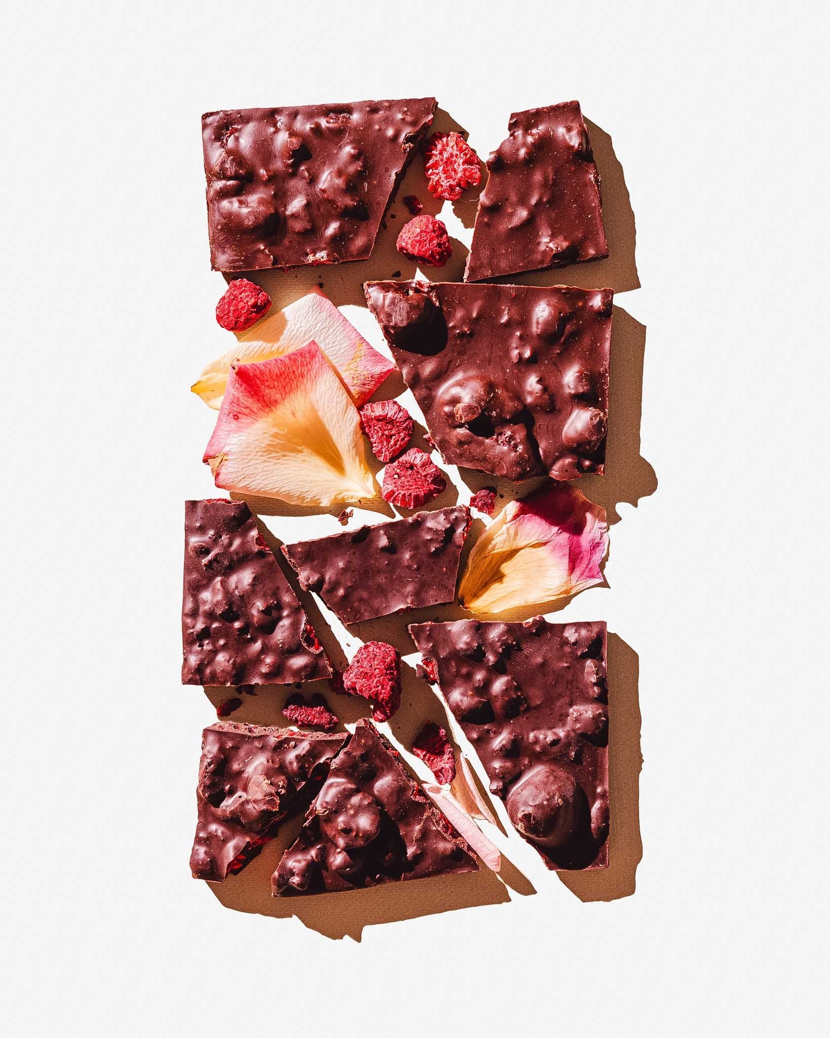 Raspberry Rose Gourmet Dark Chocolate Bar