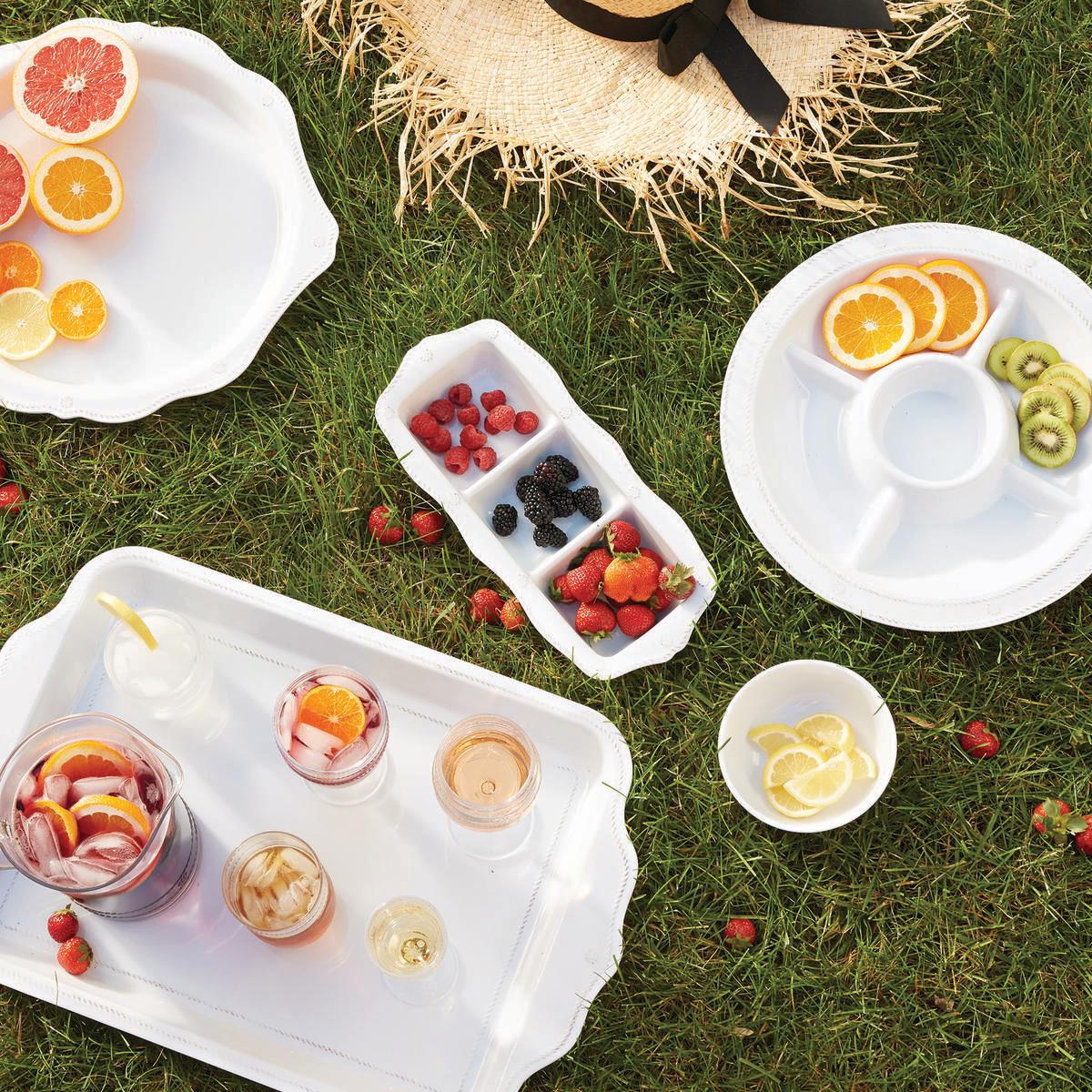 Berry & Thread Melamine Crudité Platter - Whitewash