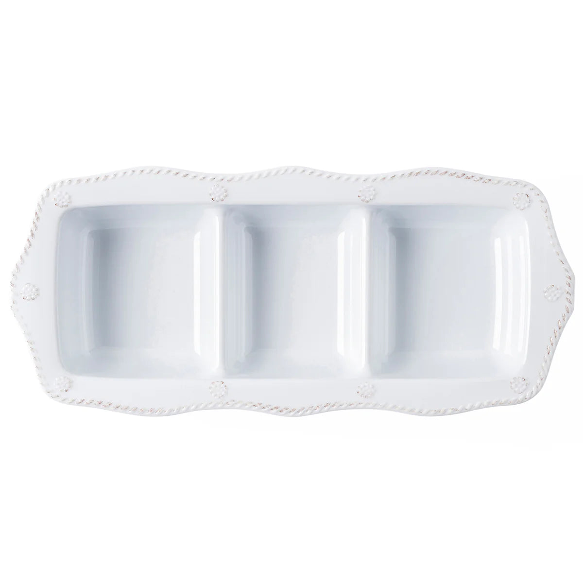 Berry & Thread Melamine Triple Section Server - Whitewash