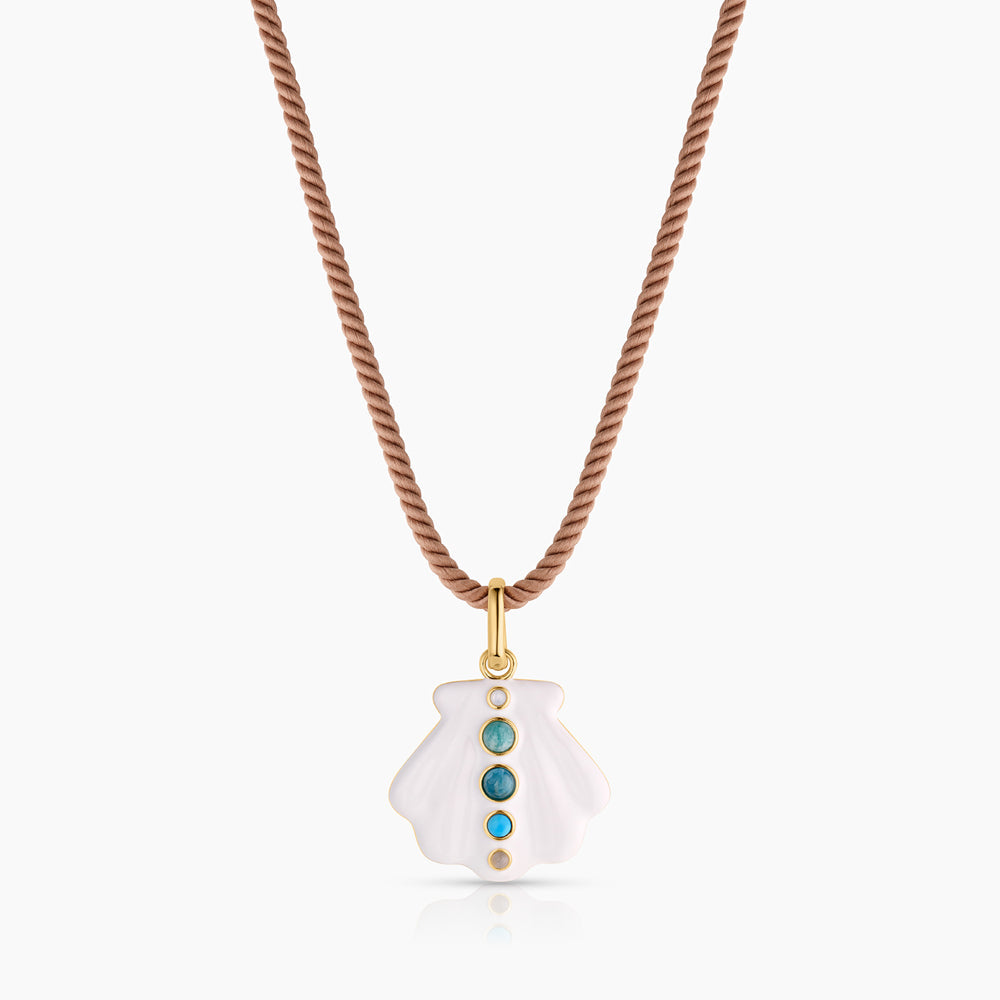 Maris White Enamel Shell Clip Charm
