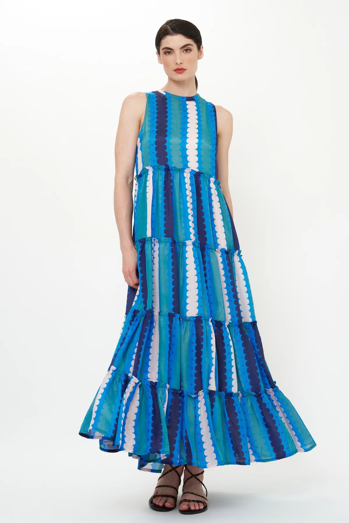 Ruffle Tiered Maxi - Meko Blue