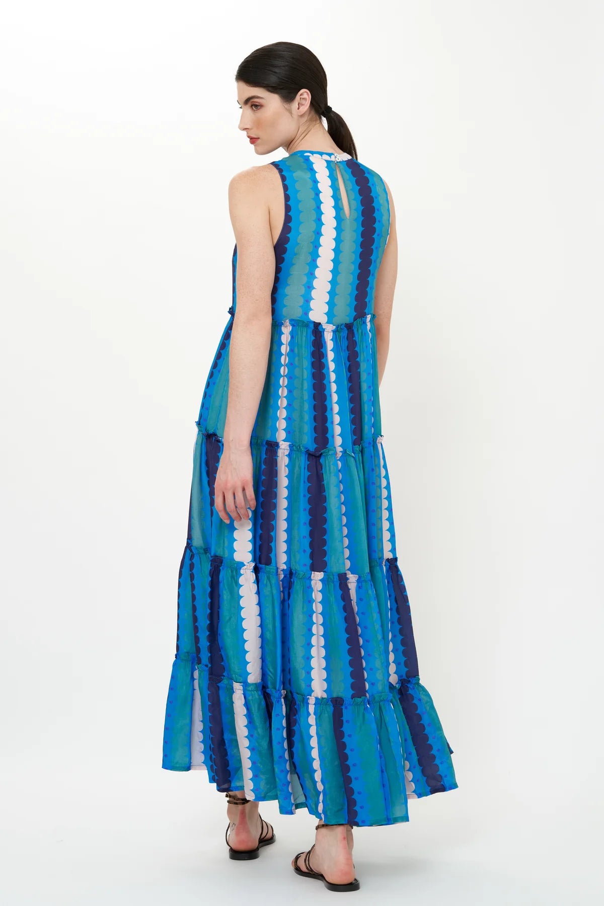 Ruffle Tiered Maxi - Meko Blue