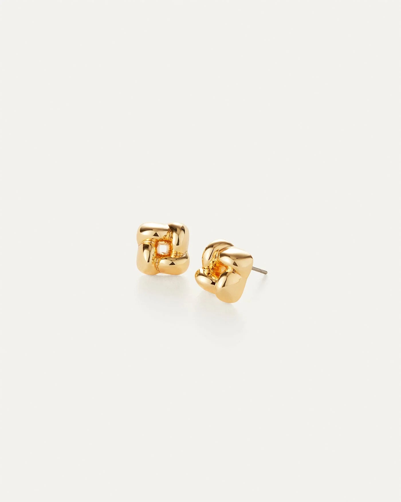 Mini Woven Square Earring - Gold