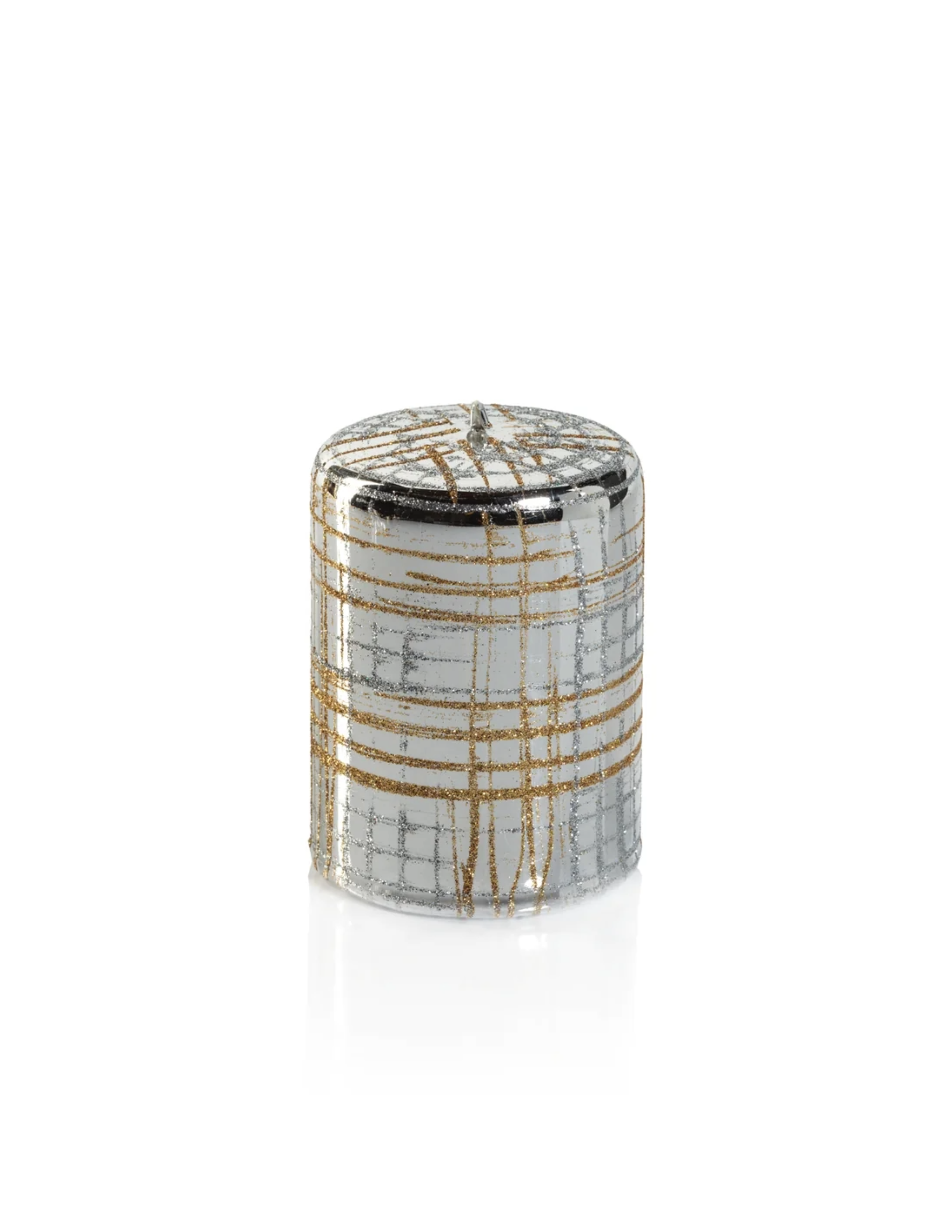 Silver & Gold Metallic Pillar Candle - 2.75"x4"