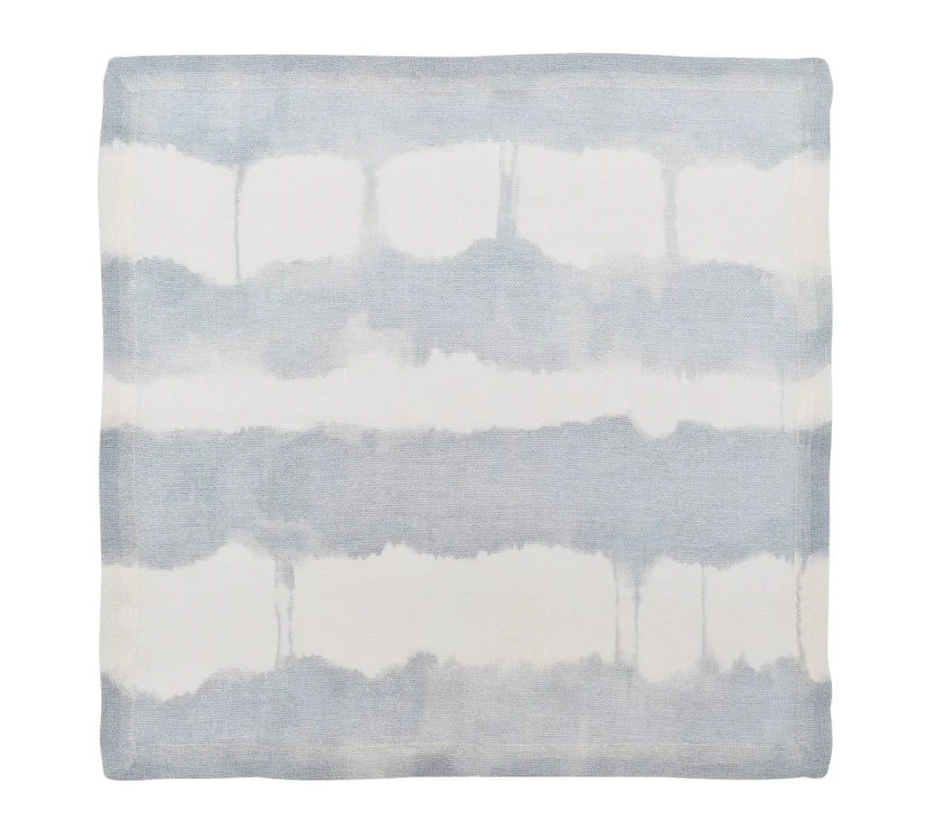 Watercolor Stripe Napkin Set/4 - Blue & Gray