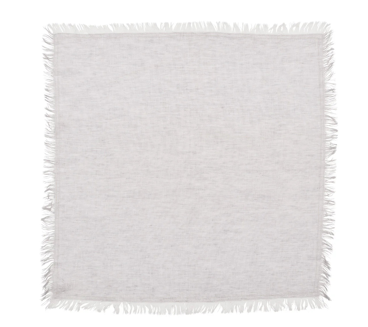 Chambray Fringe Napkin Set/4 - Gray