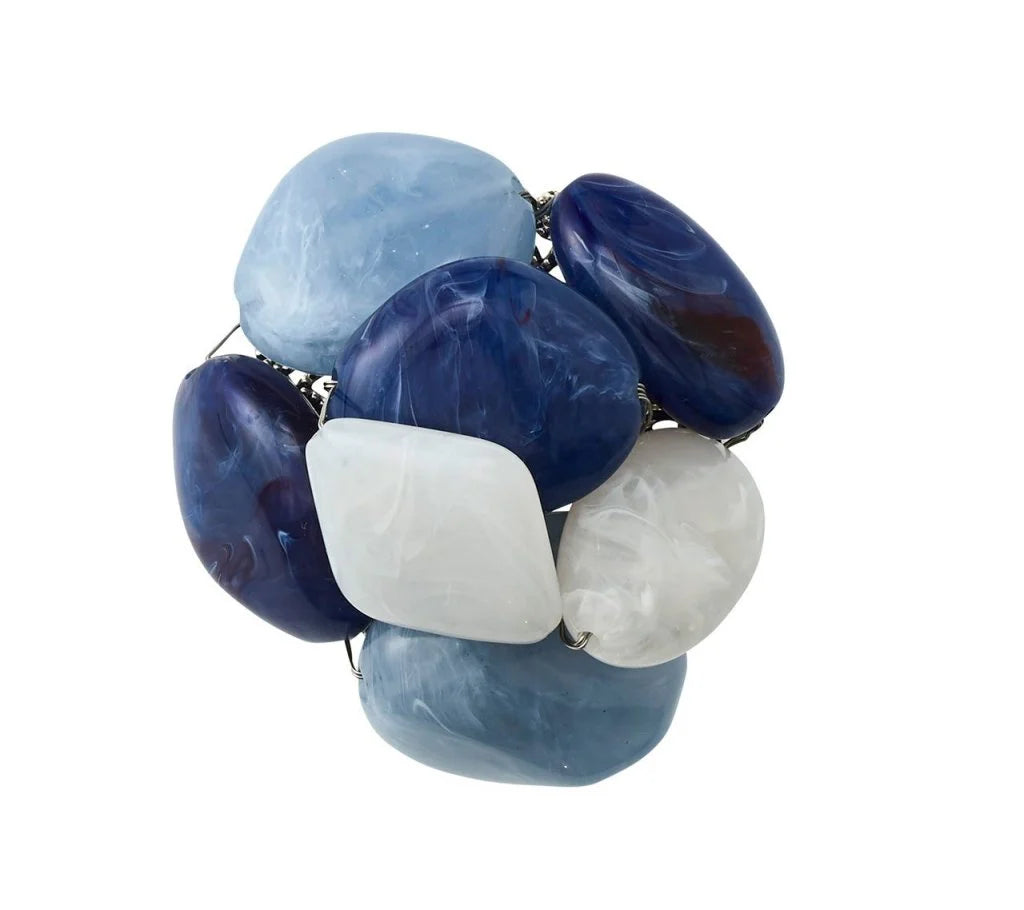 Sea Stone Napkin Ring Set/4 - Navy