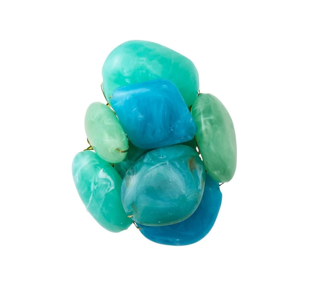 Sea Stone Napkin Ring Set/4 - Blue/Green