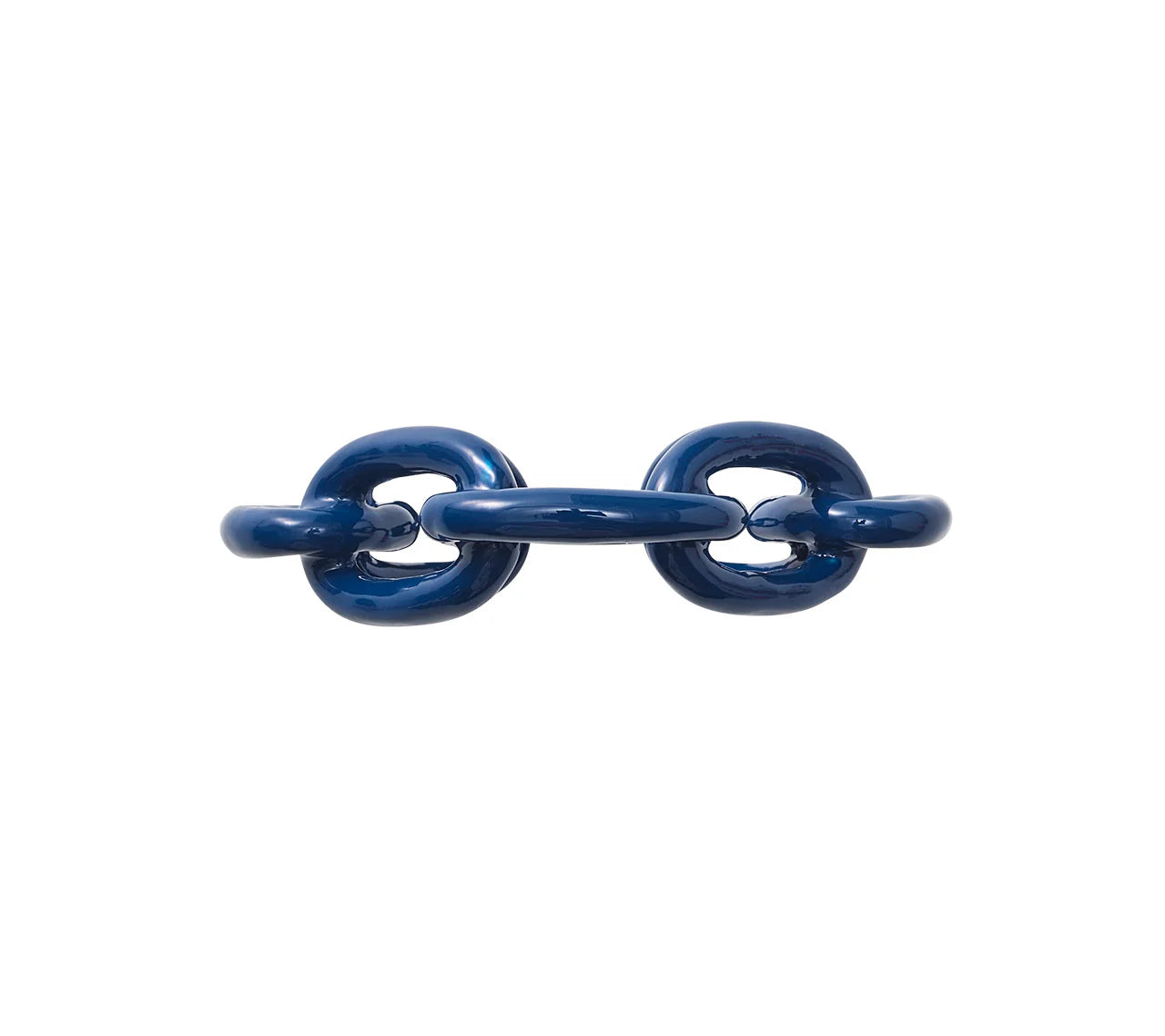 Enamel Chain Link Napkin Ring Set/4 - Navy