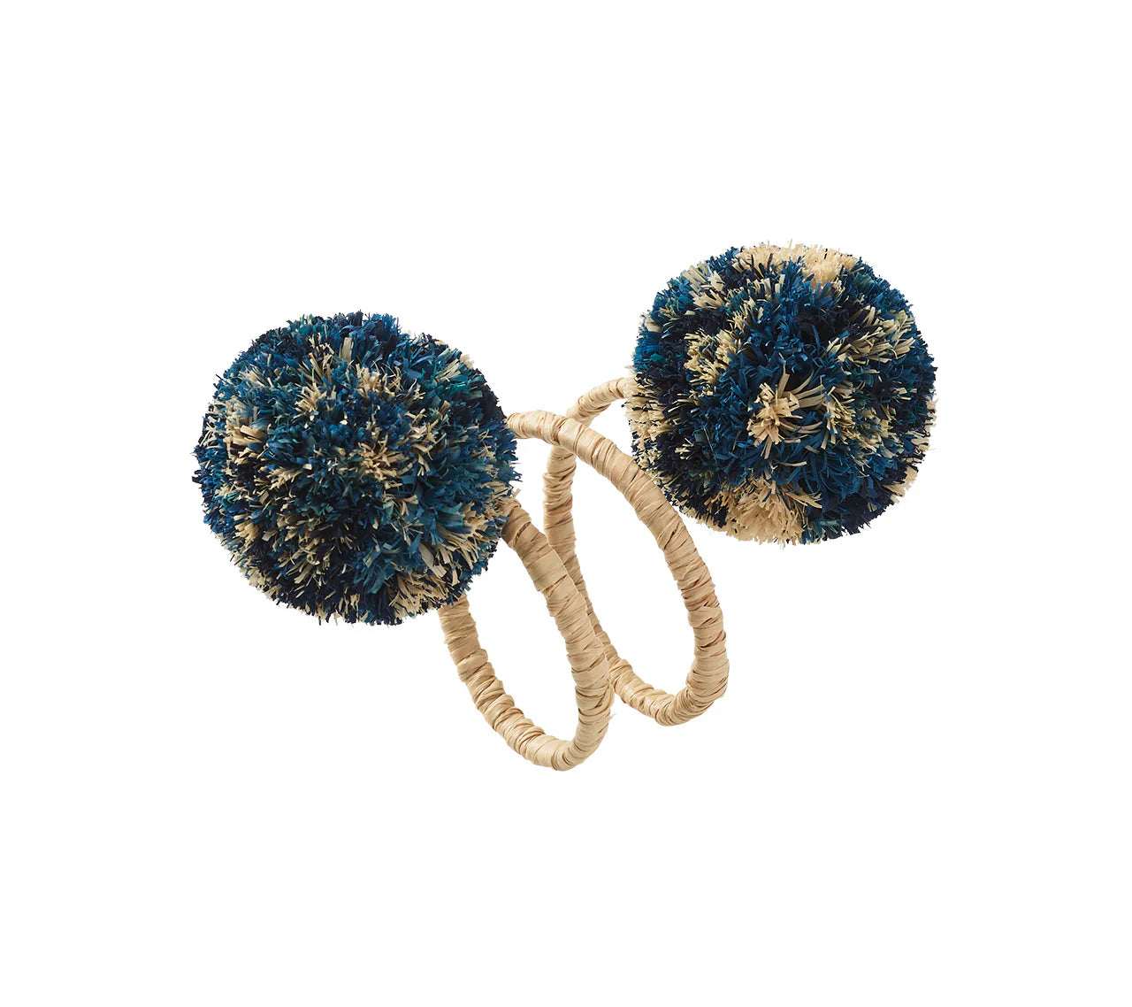 Casbah Napkin Ring Set/4 - Natural & Blue