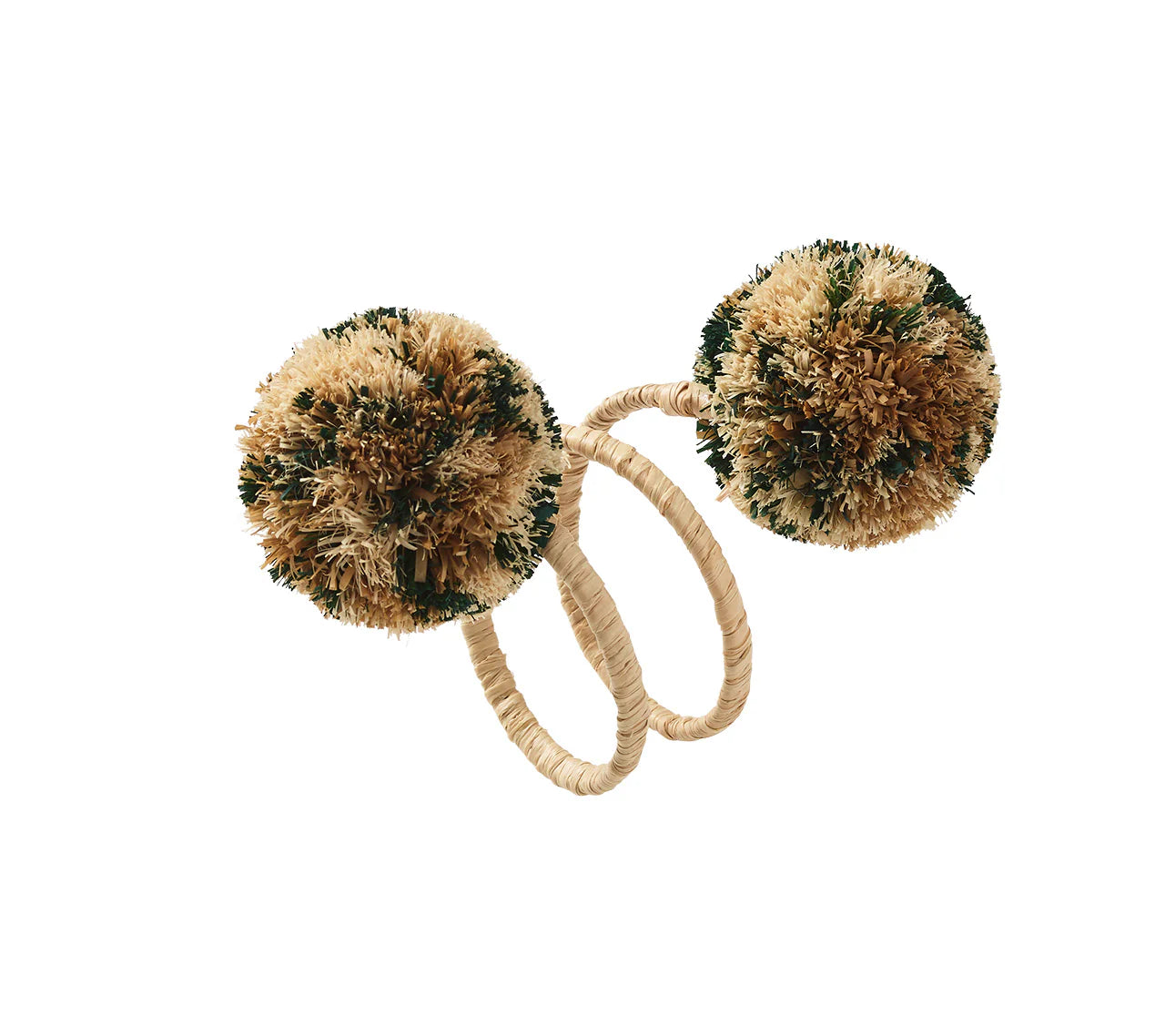 Casbah Napkin Ring Set/4 - Natural & Green