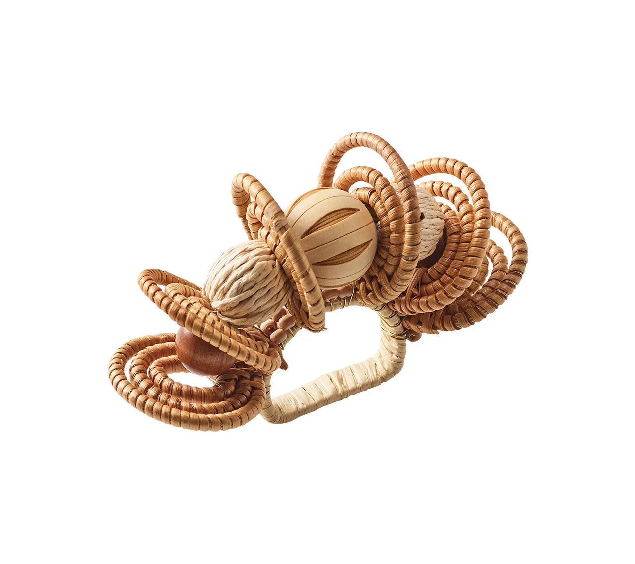 Calypso Napkin Ring Set of 4 - Natural & Brown