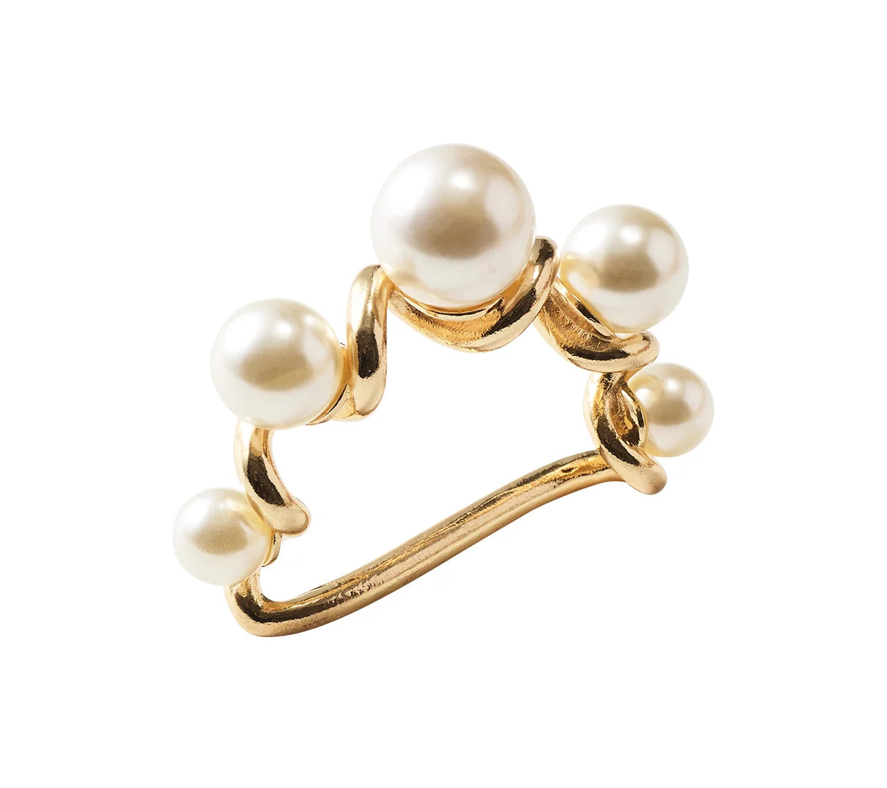 Pearl Drift Napkin Ring Set/4 - Gold