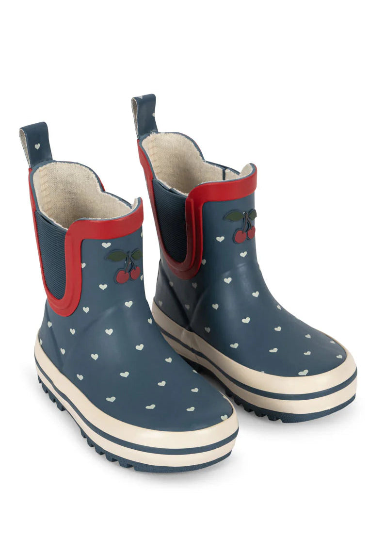 Roi Printed Rain Boot - Heart Blues