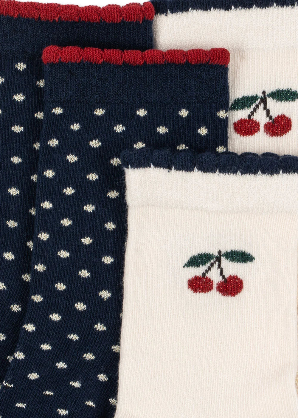 2 Pack Cherry Dot Sock - Cherry Mix