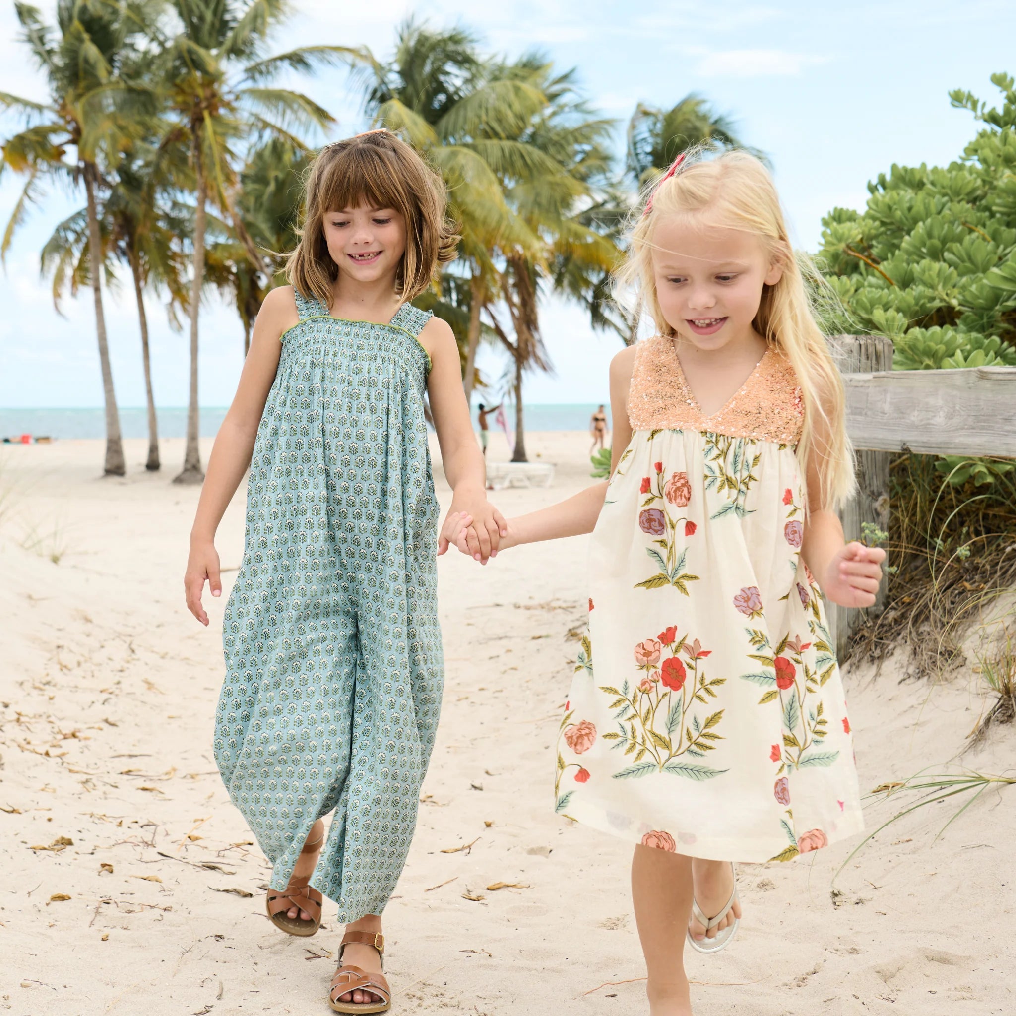 Girls Eleven Jumper - Blue Prairie Block Print