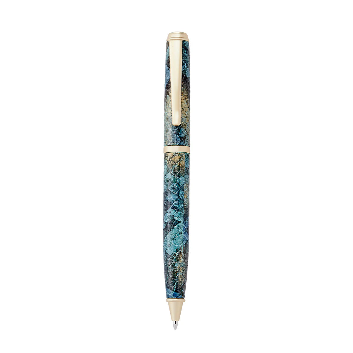Leather Wrapped Pen - Peacock Python