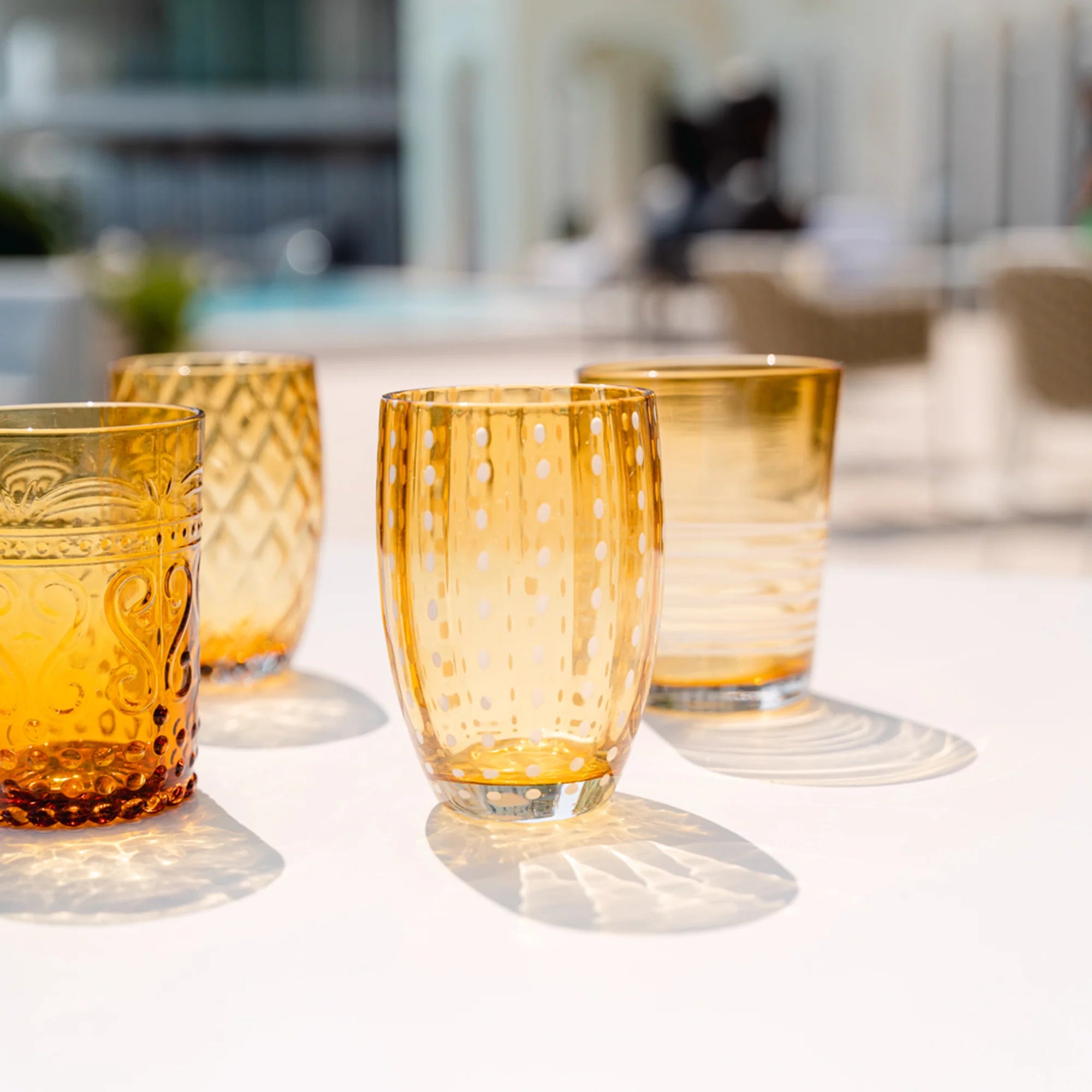 Perle Tumbler Set of 4 - Amber