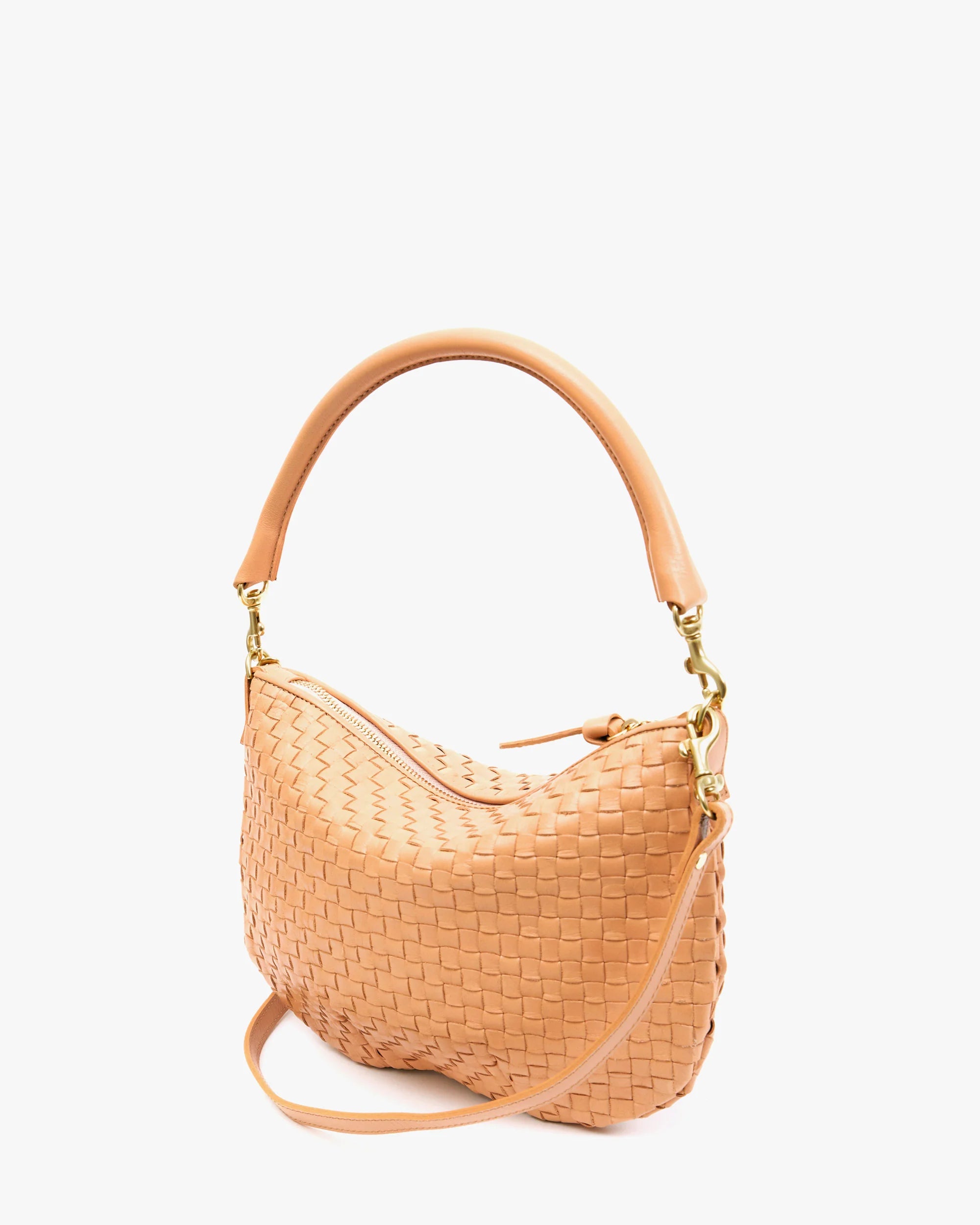 Petite Moyen Messenger - Bisque Woven Checker