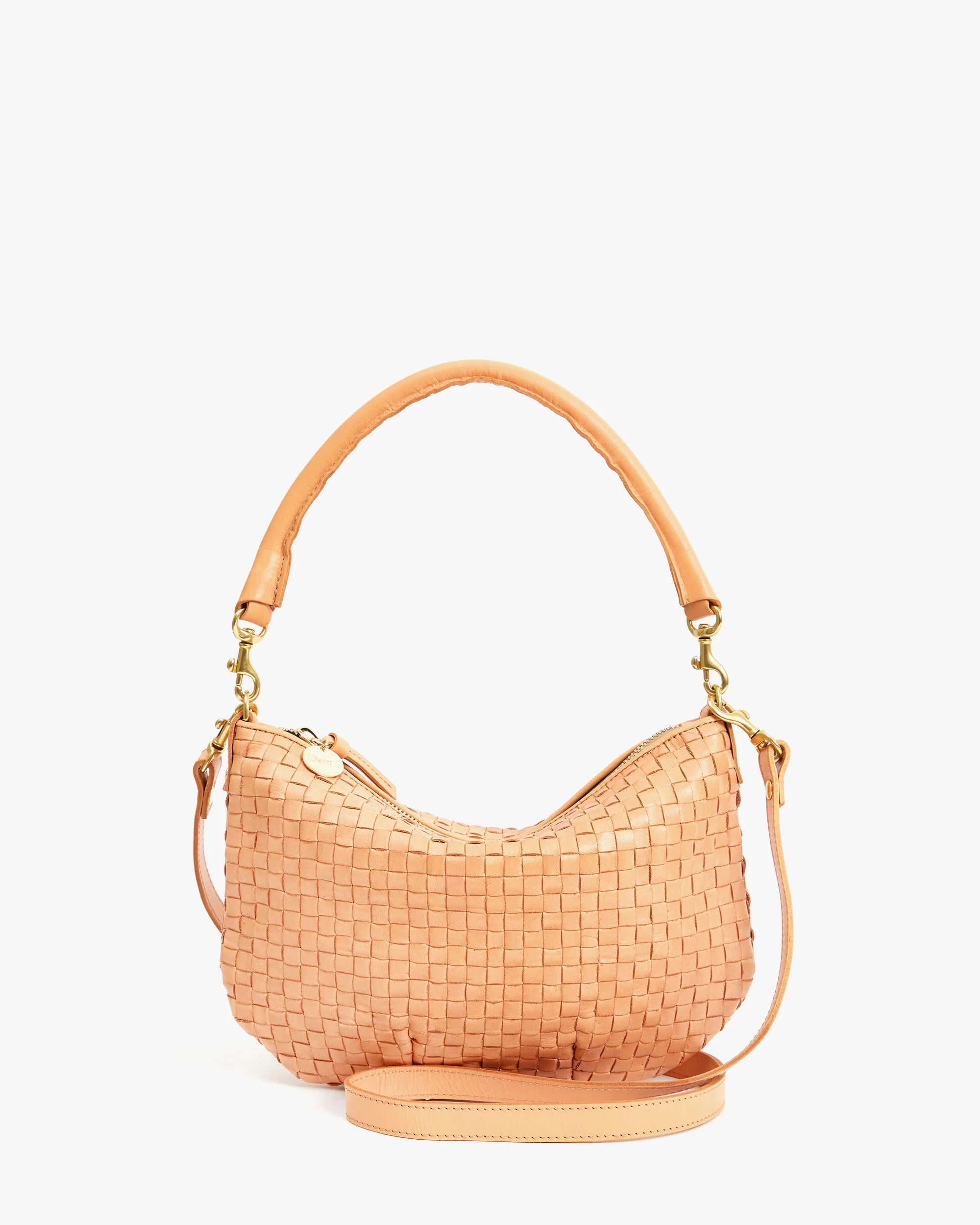 Petite Moyen Messenger - Bisque Woven Checker
