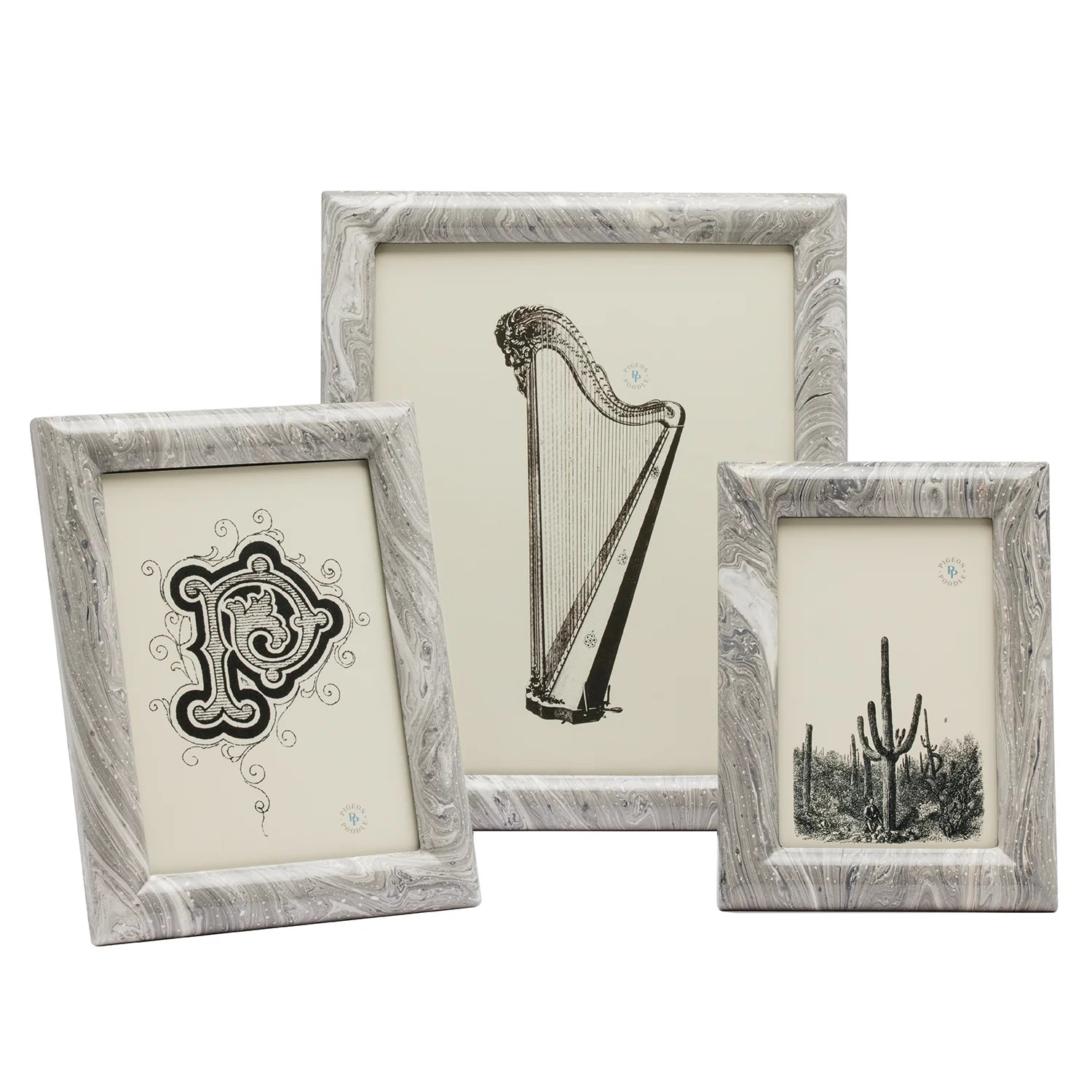 Ashland Lacquered Resin Frame - Grey Swirled