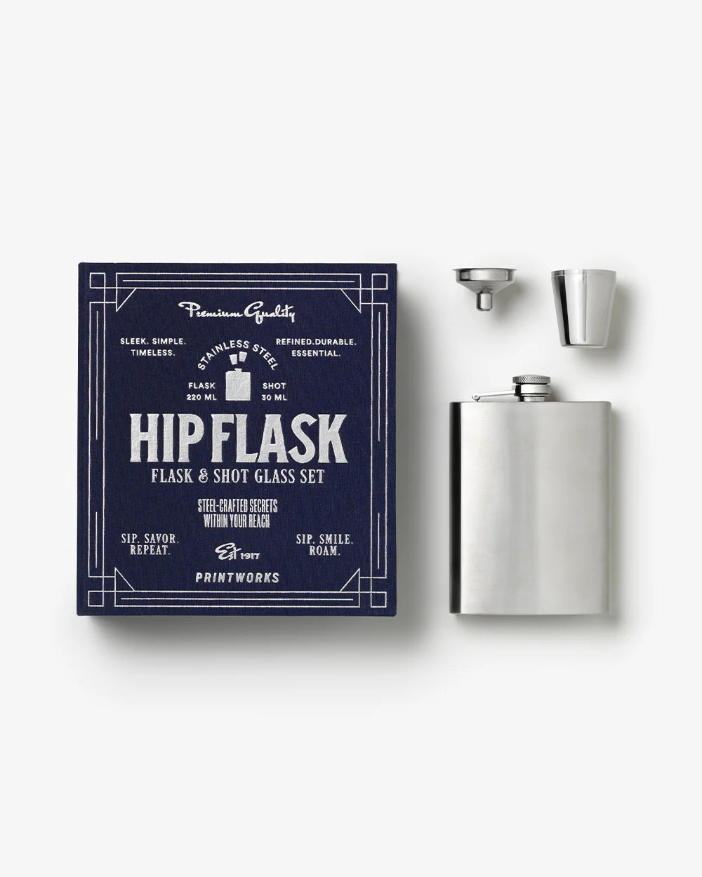 The Essentials Hip Flask - Dark Blue