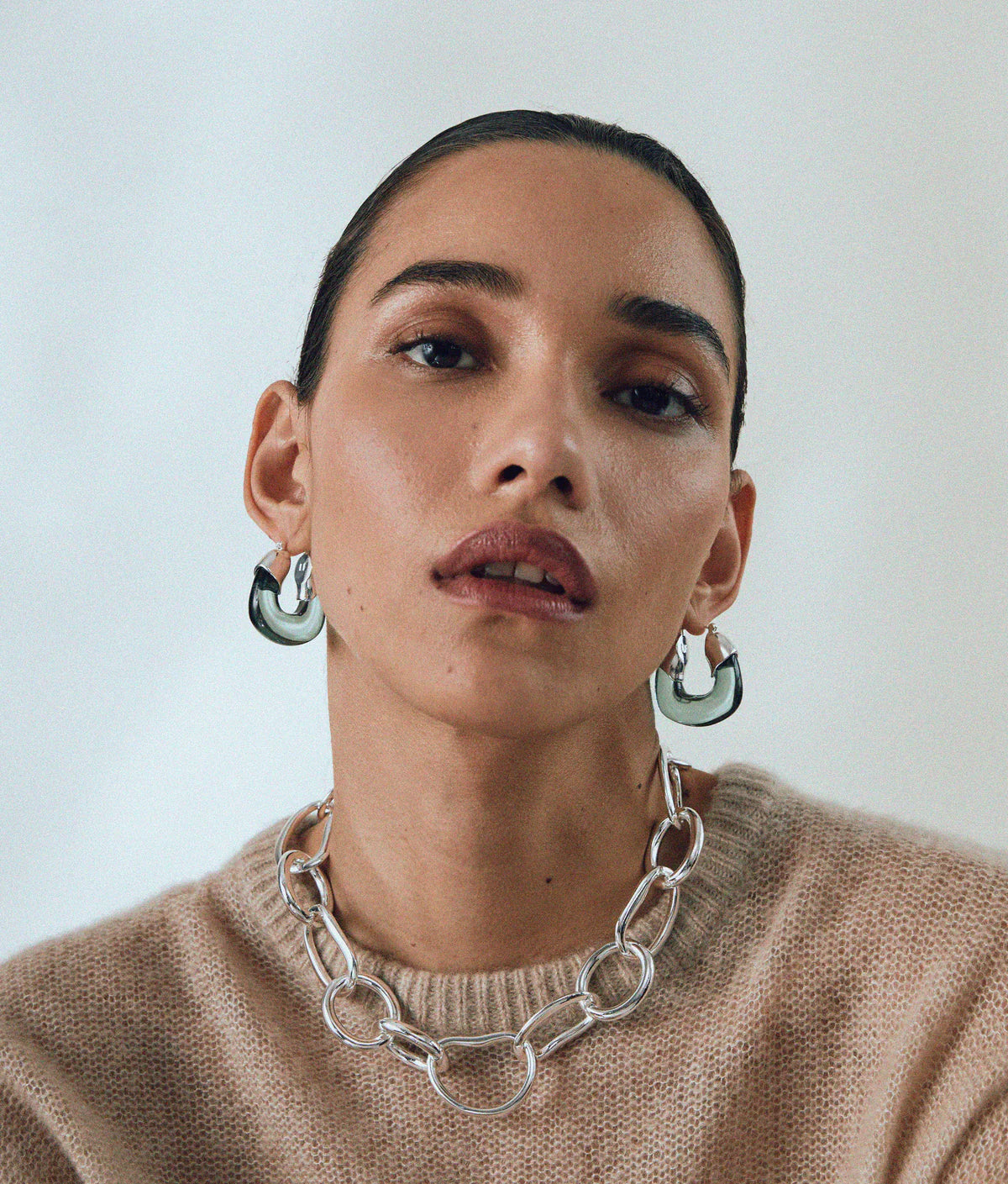 Silver Organic Hoops - Forest