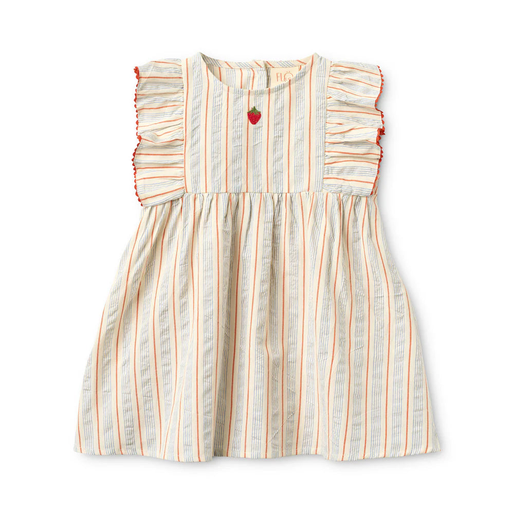 Robin Dress - Blue-tangerine Stripe