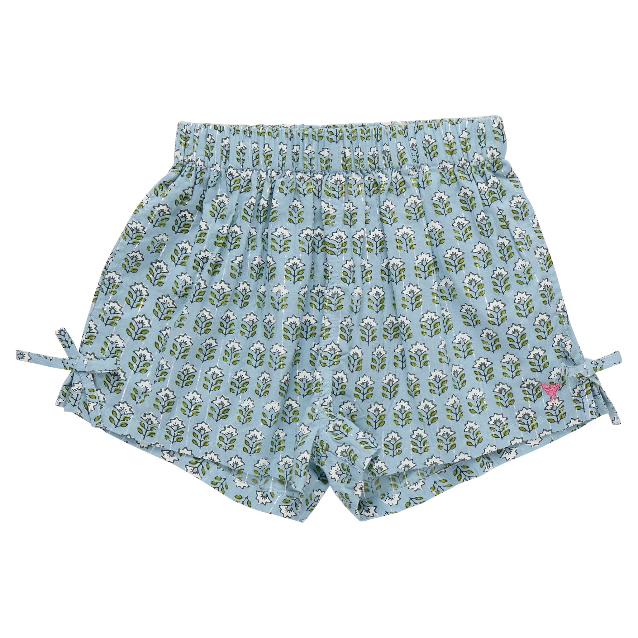Girls Jules Short - Blue Prairie Block Print