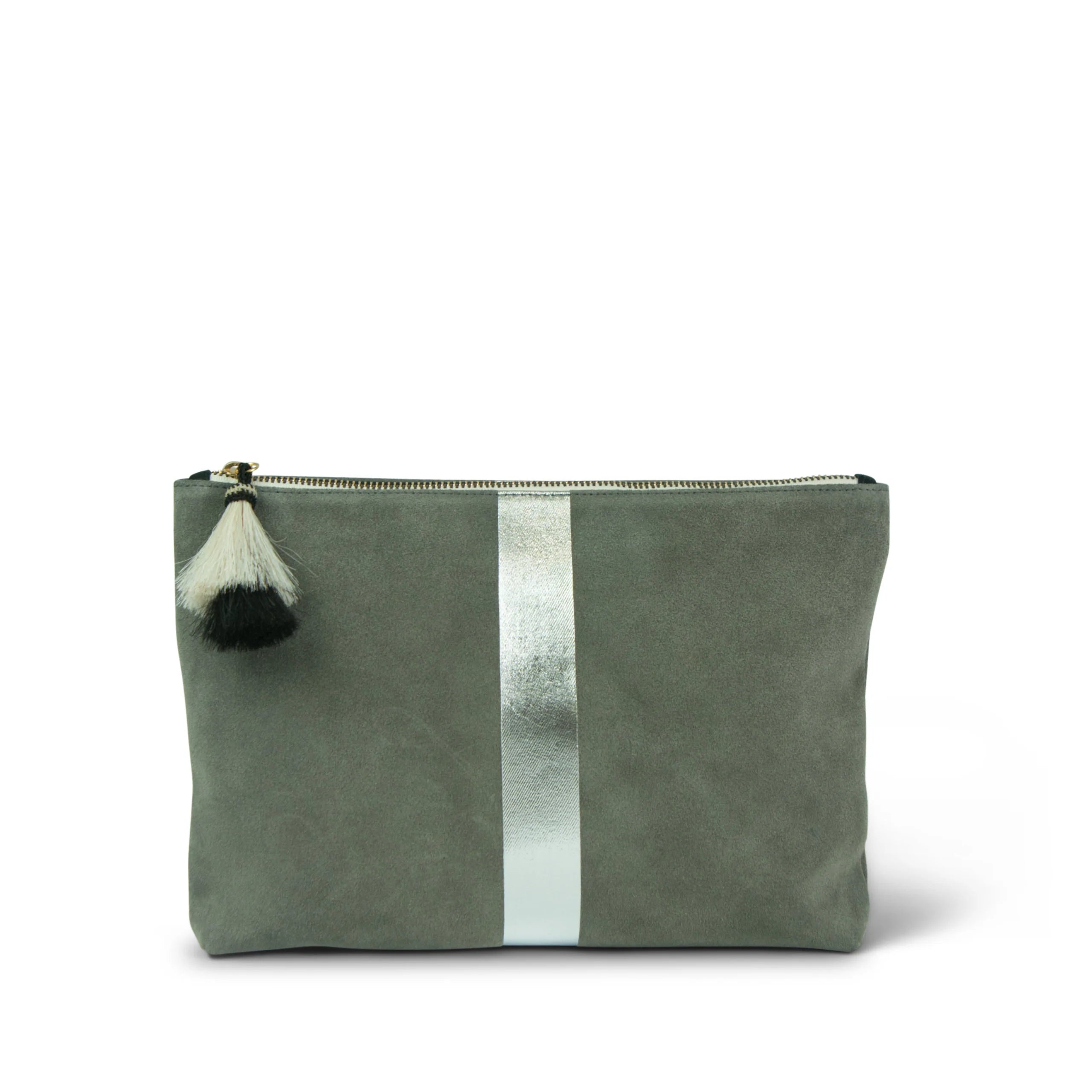 Storm Silver Suede Small Pouch
