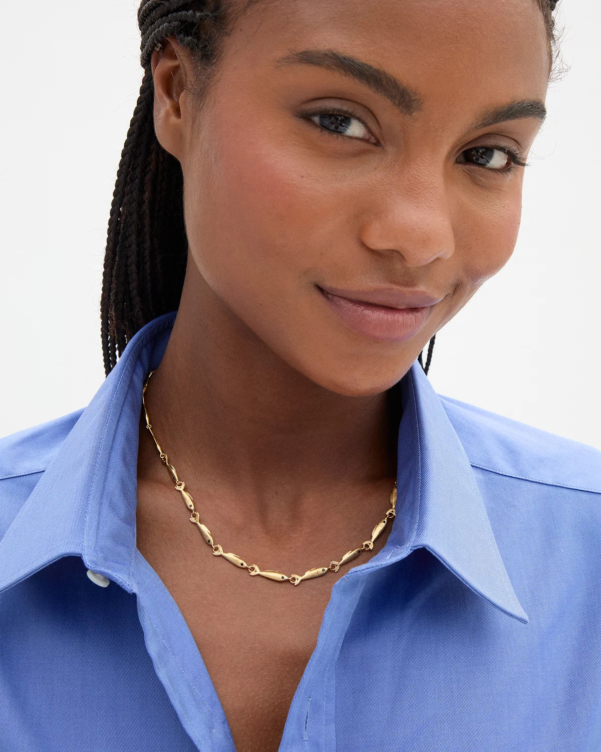 Sardine Chain Necklace 16 - Vintage Gold