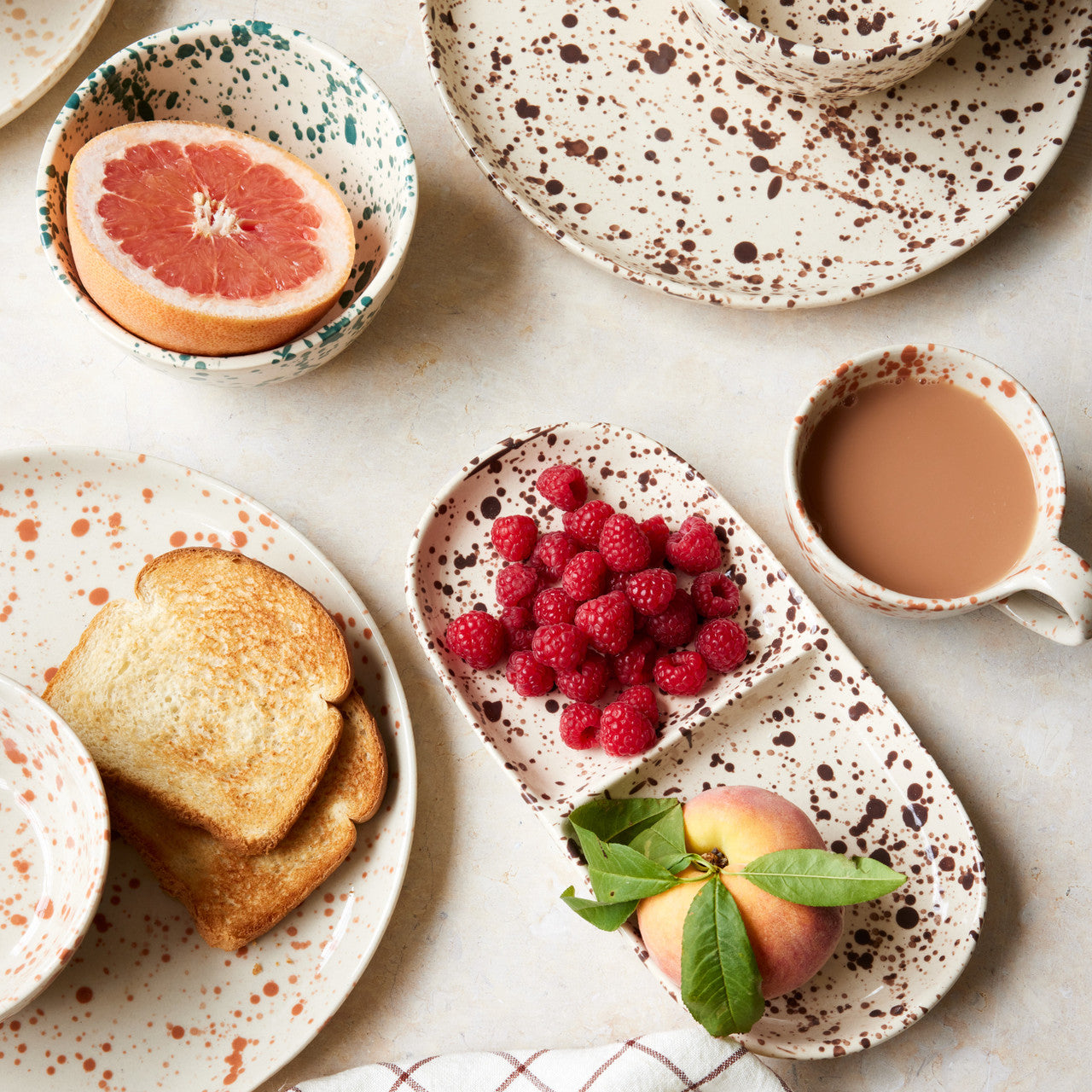 Splatterware Divided Tray - Latte