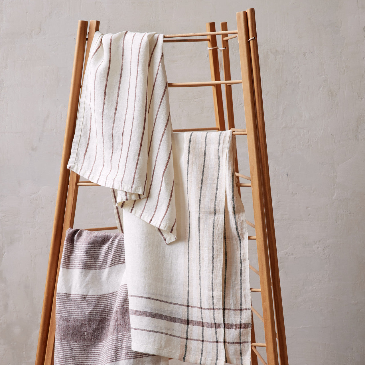 Belmont Striped Linen Tea Towel Set of 2 - Earth