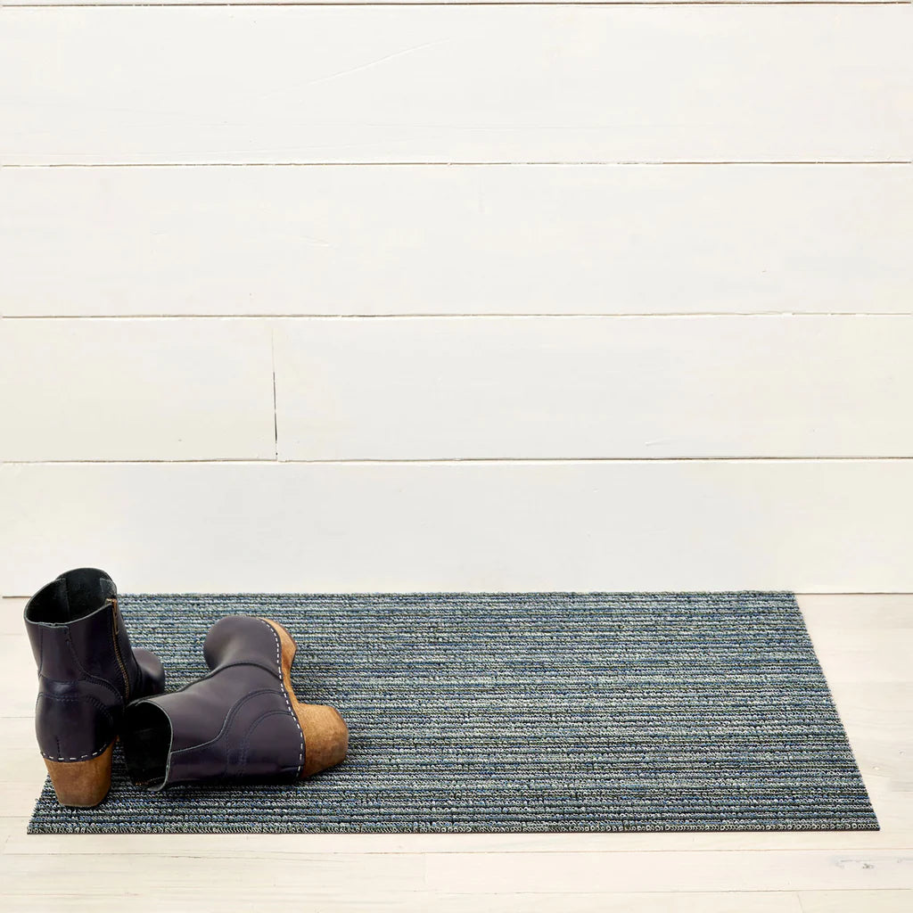 Skinny Stripe Shag Doormat - Forest