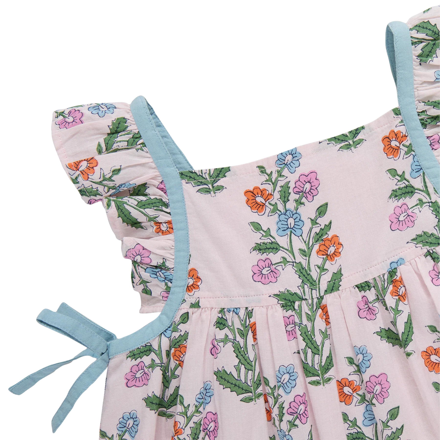 Ailee Dress Set - Pink Dewdrop Block Print
