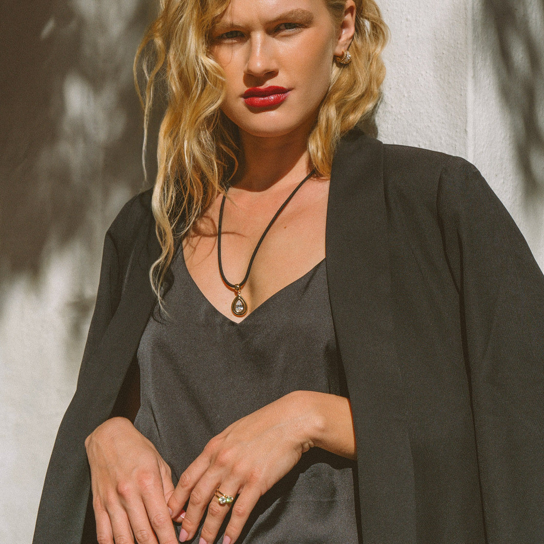 Rya Leather Cord Necklace - Noir